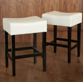 26-Inch Backless Leather Counter Stools (Set of 2) - NH525732