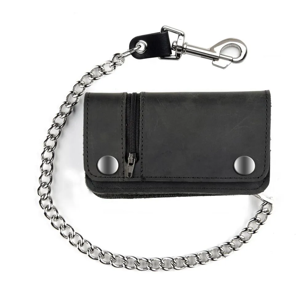 6" Biker Wallet W/Side Zipper