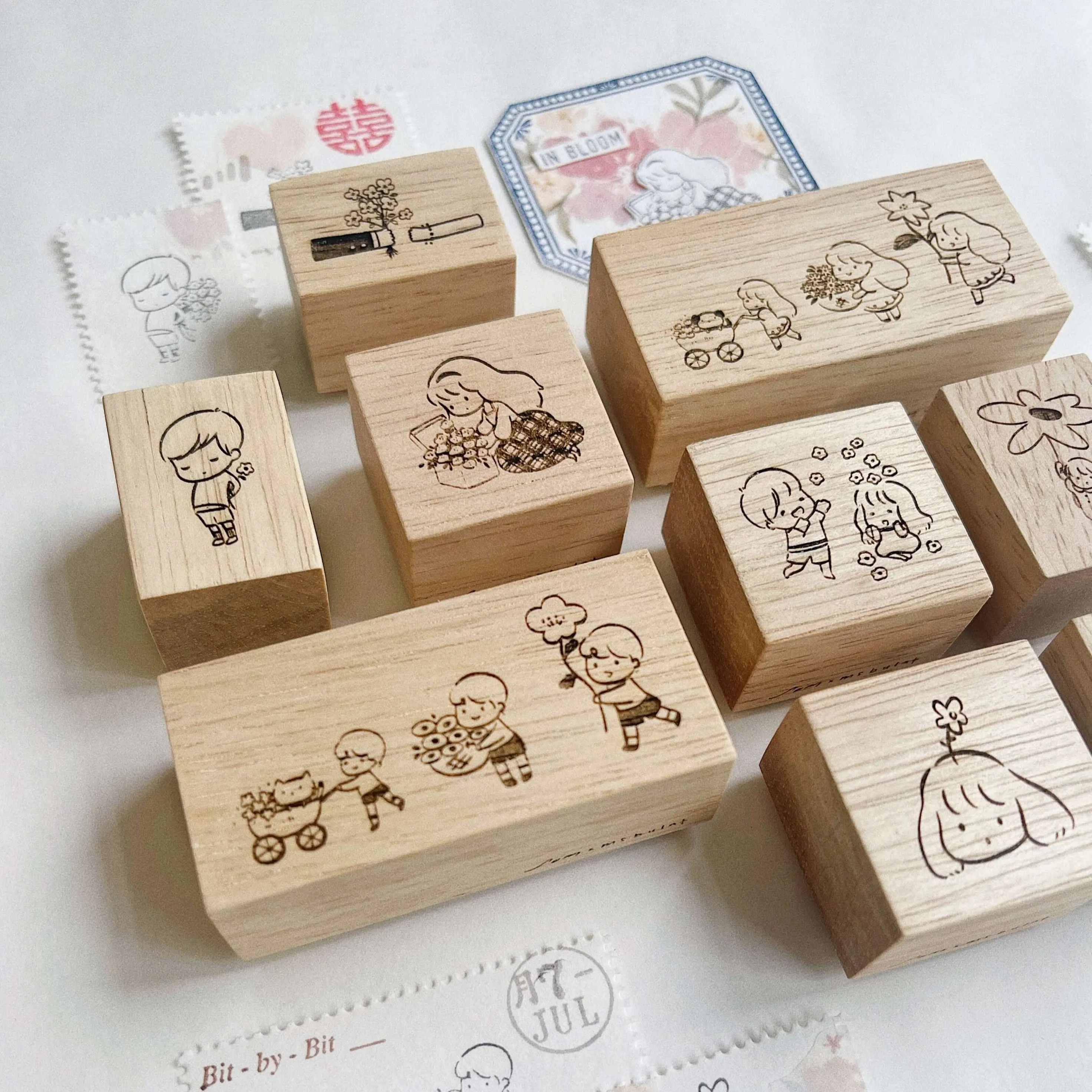 A Summer Blossom between You and Me Rubber Stamp