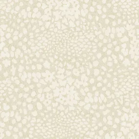 Abstract Floral Wallpaper in Cream/Gold