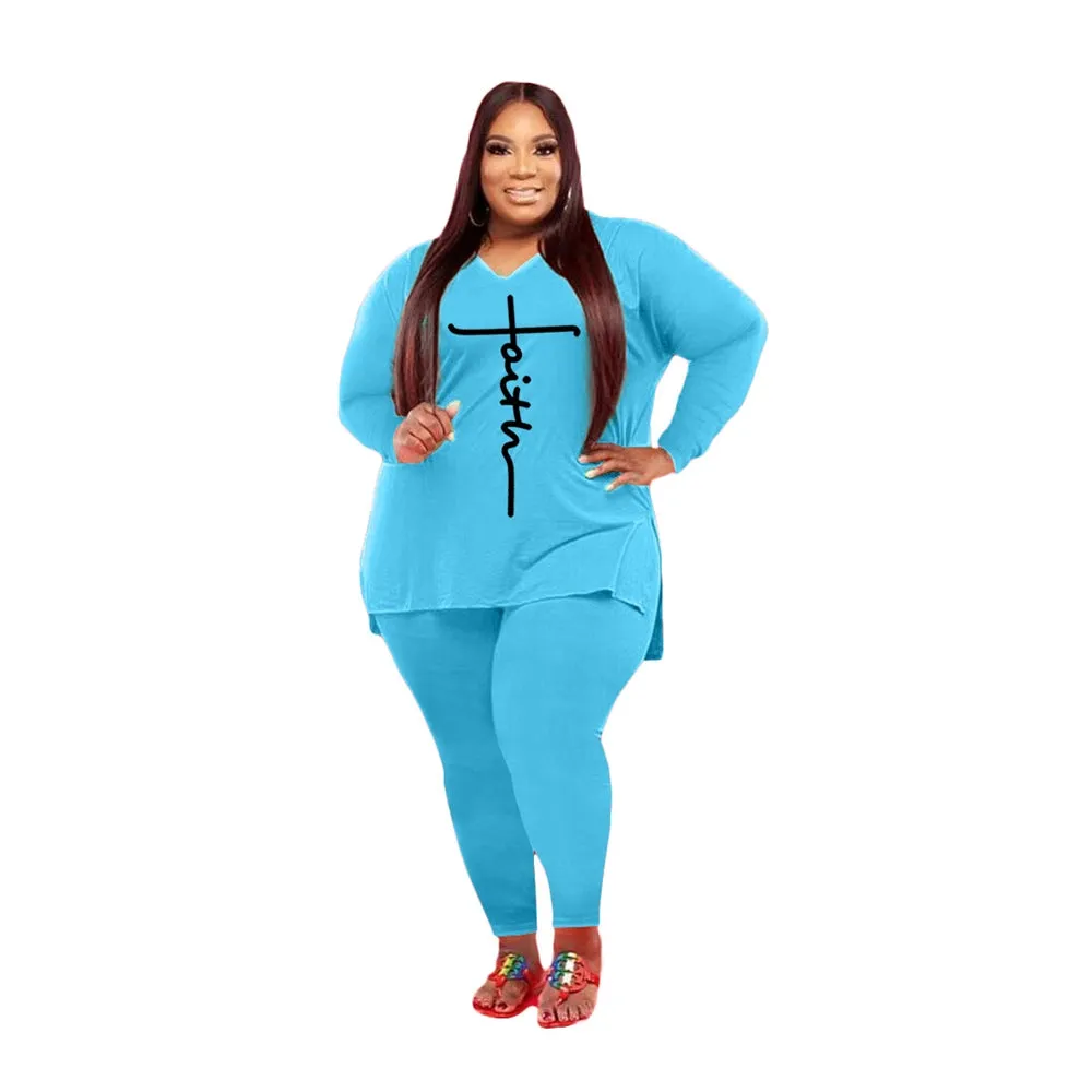 ANSZKTN Women Oversize casual plus size women's fashion long sleeve long pants set sports leisure two-piece set