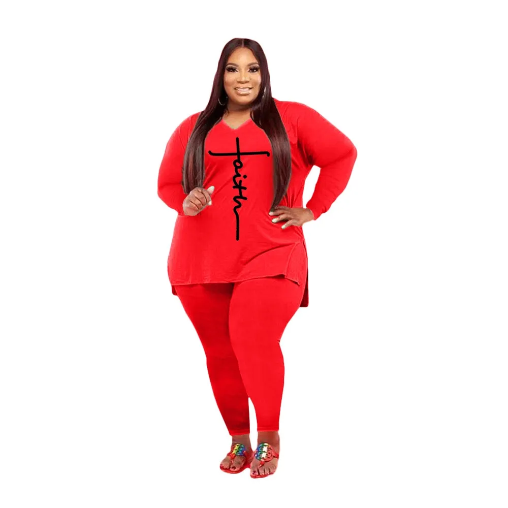 ANSZKTN Women Oversize casual plus size women's fashion long sleeve long pants set sports leisure two-piece set