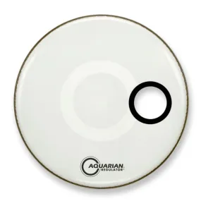 Aquarian RSM18WH 18" Regulator Resonant White Bass Drum Head with Port Hole