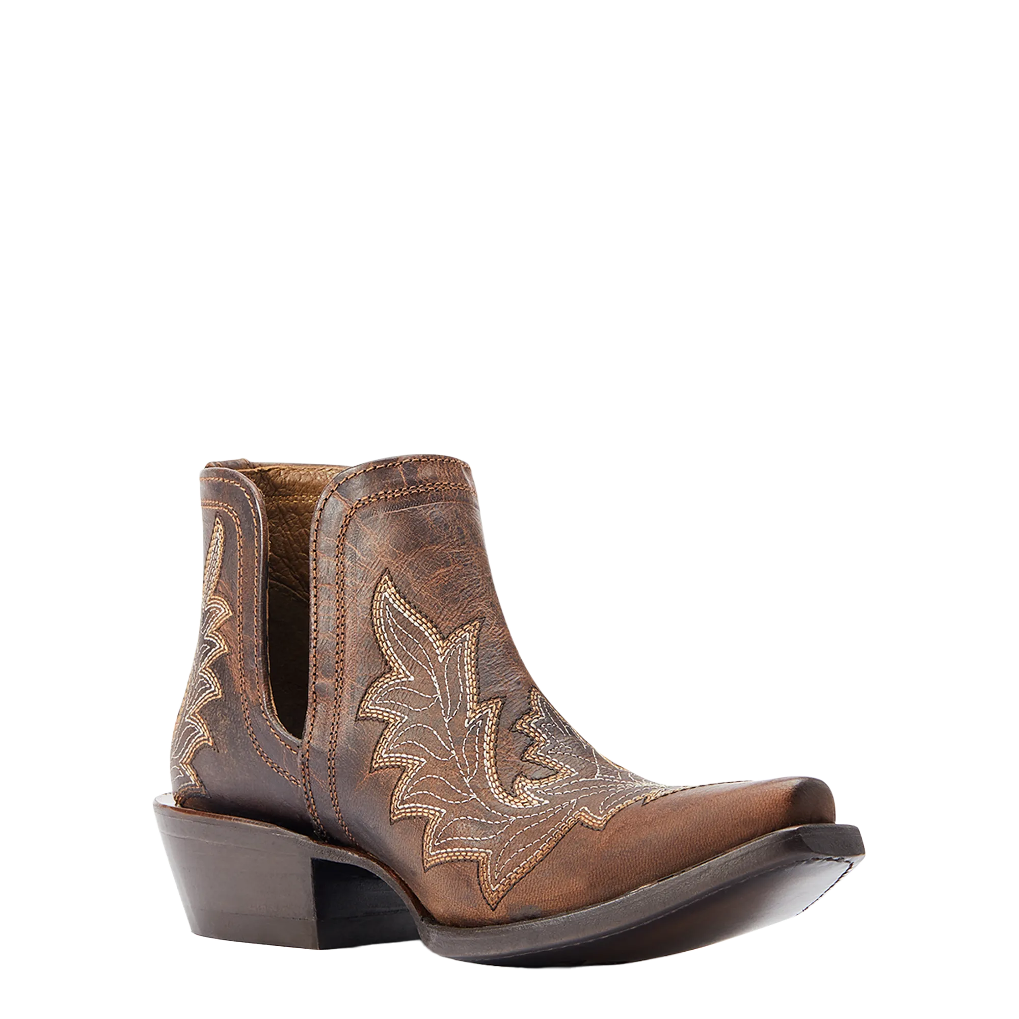 Ariat Ladies Dixon Low Heel Rhino Tan Western Booties 10044502