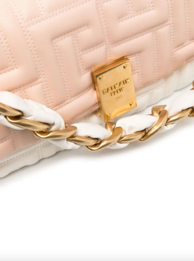 Balmain 1945 Soft quilted leather clutch bag