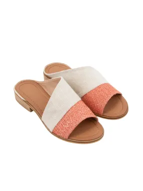 Bambi Two Tone Slide in Coral - Final Sale