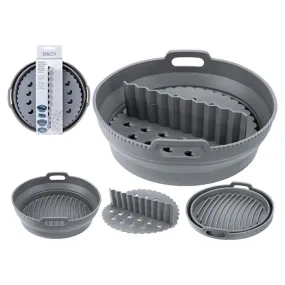 B&Co Air Fryer Pop Up Round Silicone Liner - Grey | 746177