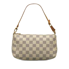 Beige Louis Vuitton Damier Azur Pochette Accessoires