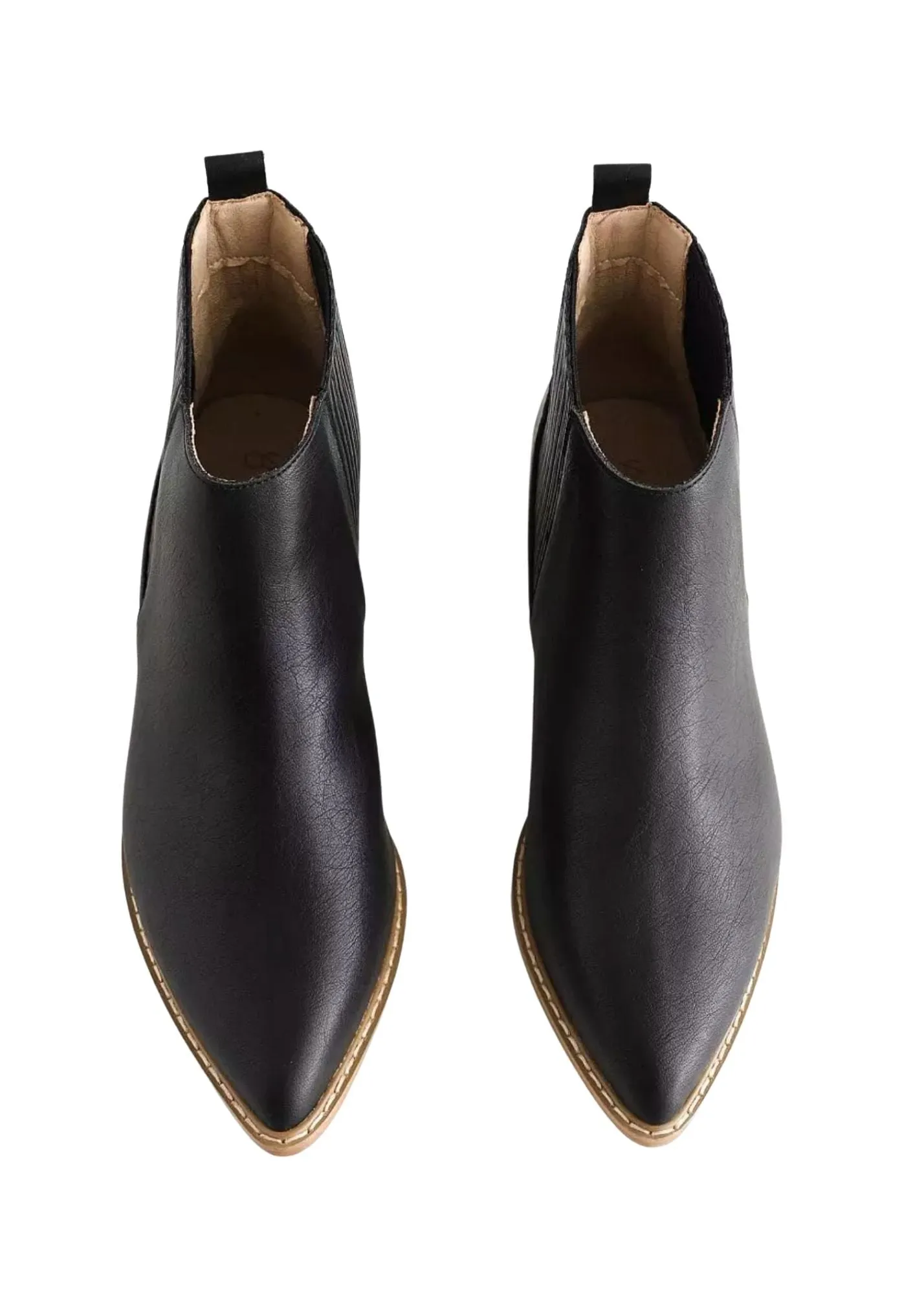 Black Faux Leather Pointed Toe Bootie - FINAL SALE