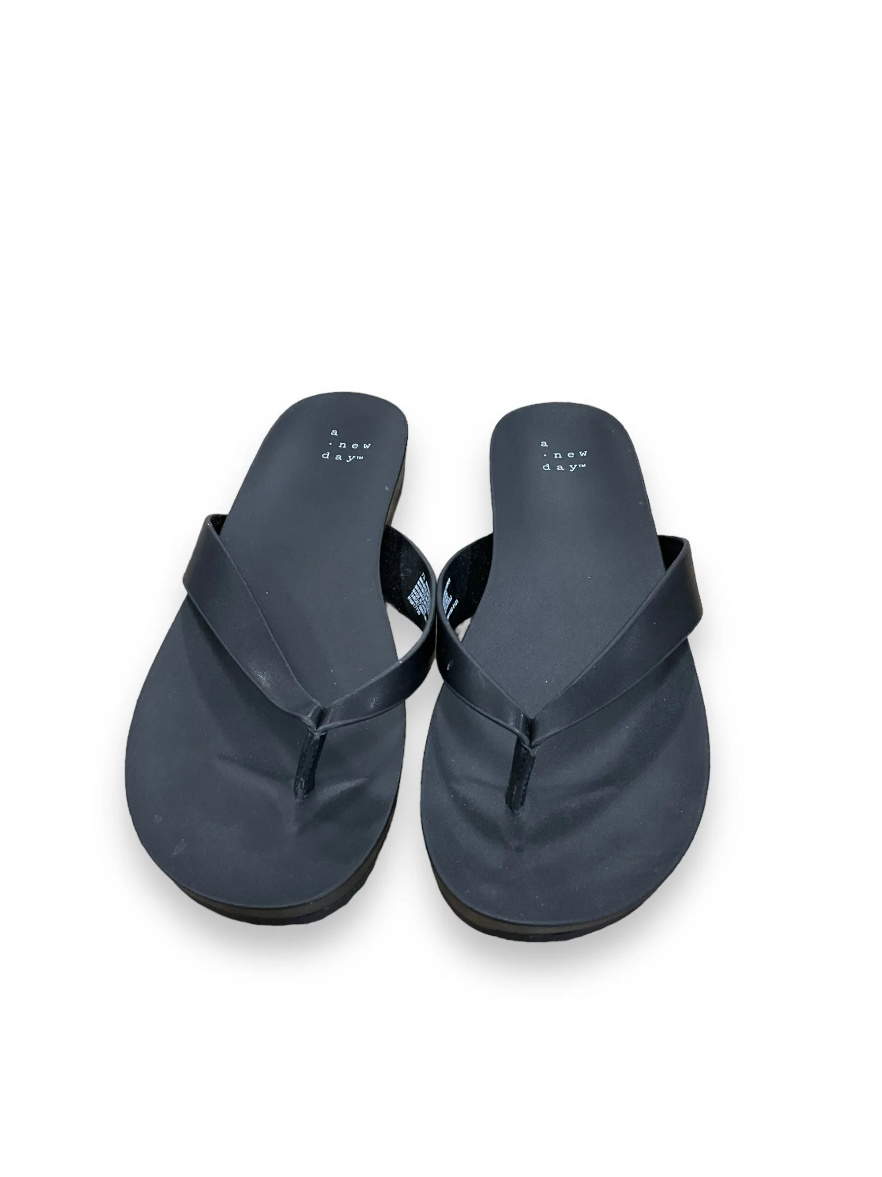 Black Sandals Flip Flops A New Day, Size 7.5