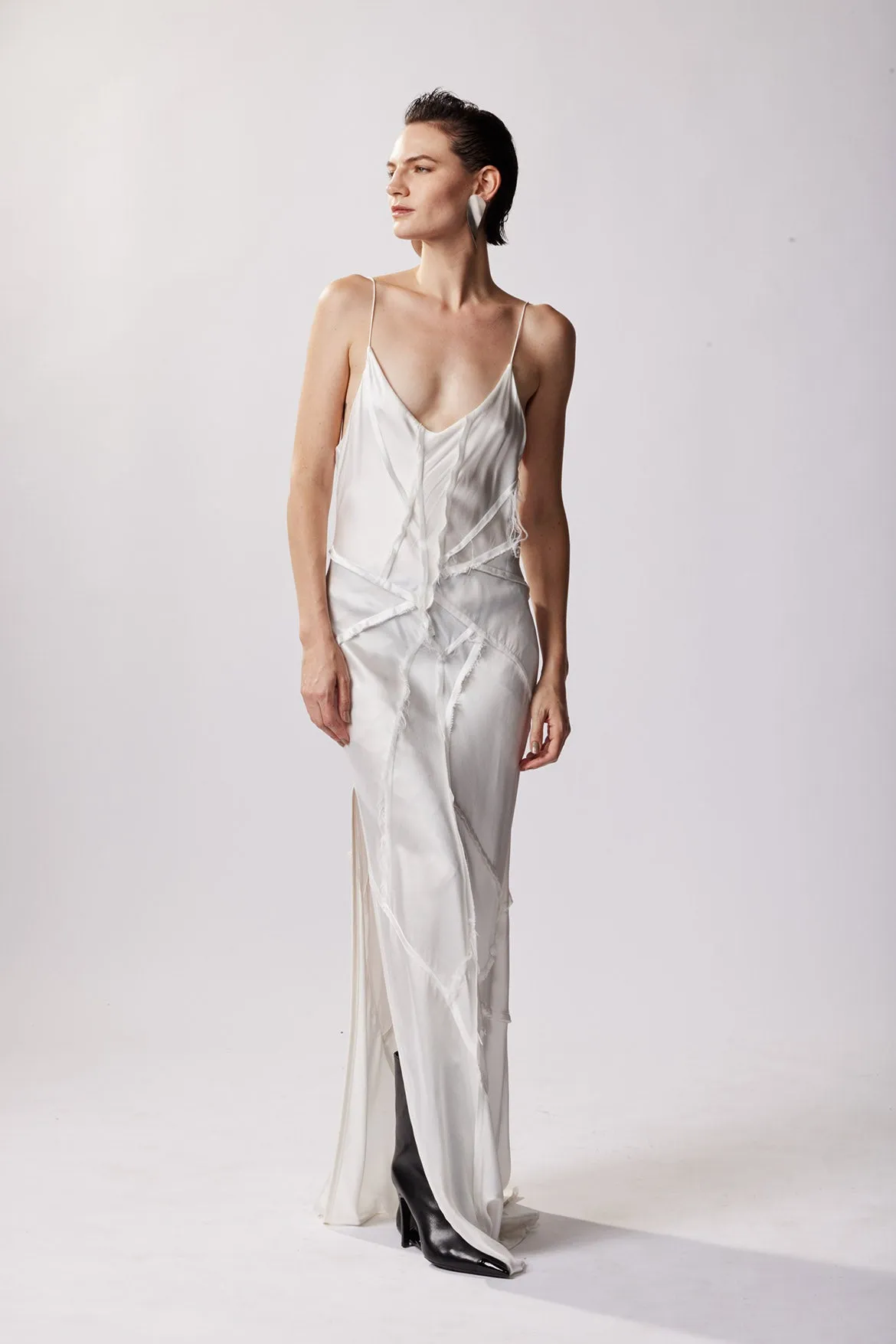 BM Elongated Recycled Dress with Slit - Dust