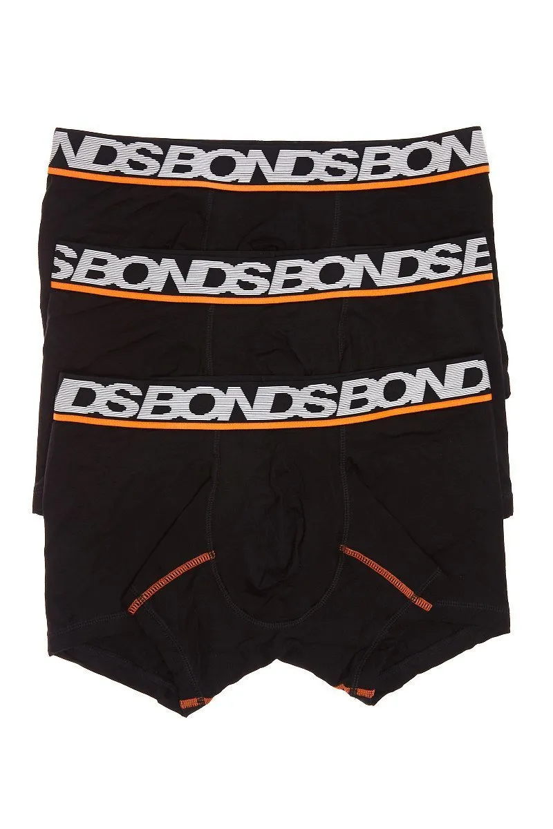 Bonds Mens Active Fit Trunk 3 Pack - Black