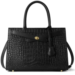 BOSTANTEN Leather Handbags for Women Fashion Satchel Purses Top Handle Tote Work Shoulder Bags Crocodile Pattern