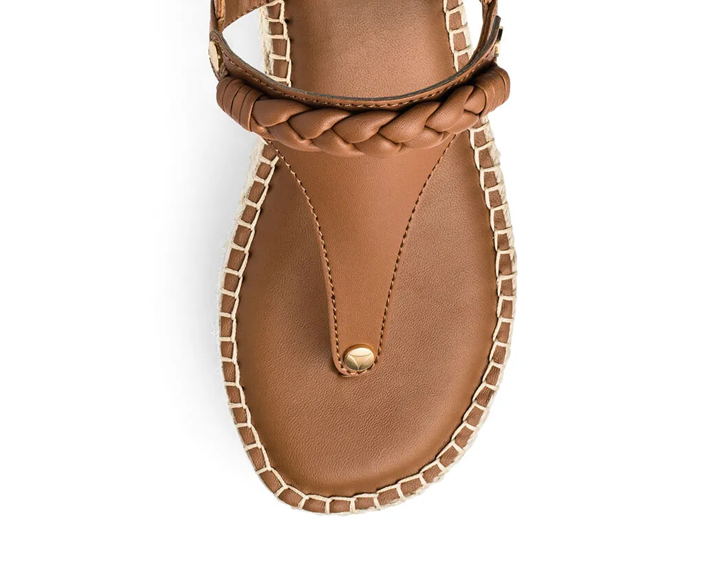 Braided - Wedge Bast Mid Cognac TS