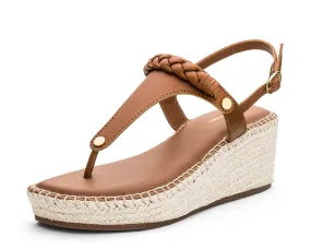 Braided - Wedge Bast Mid Cognac TS