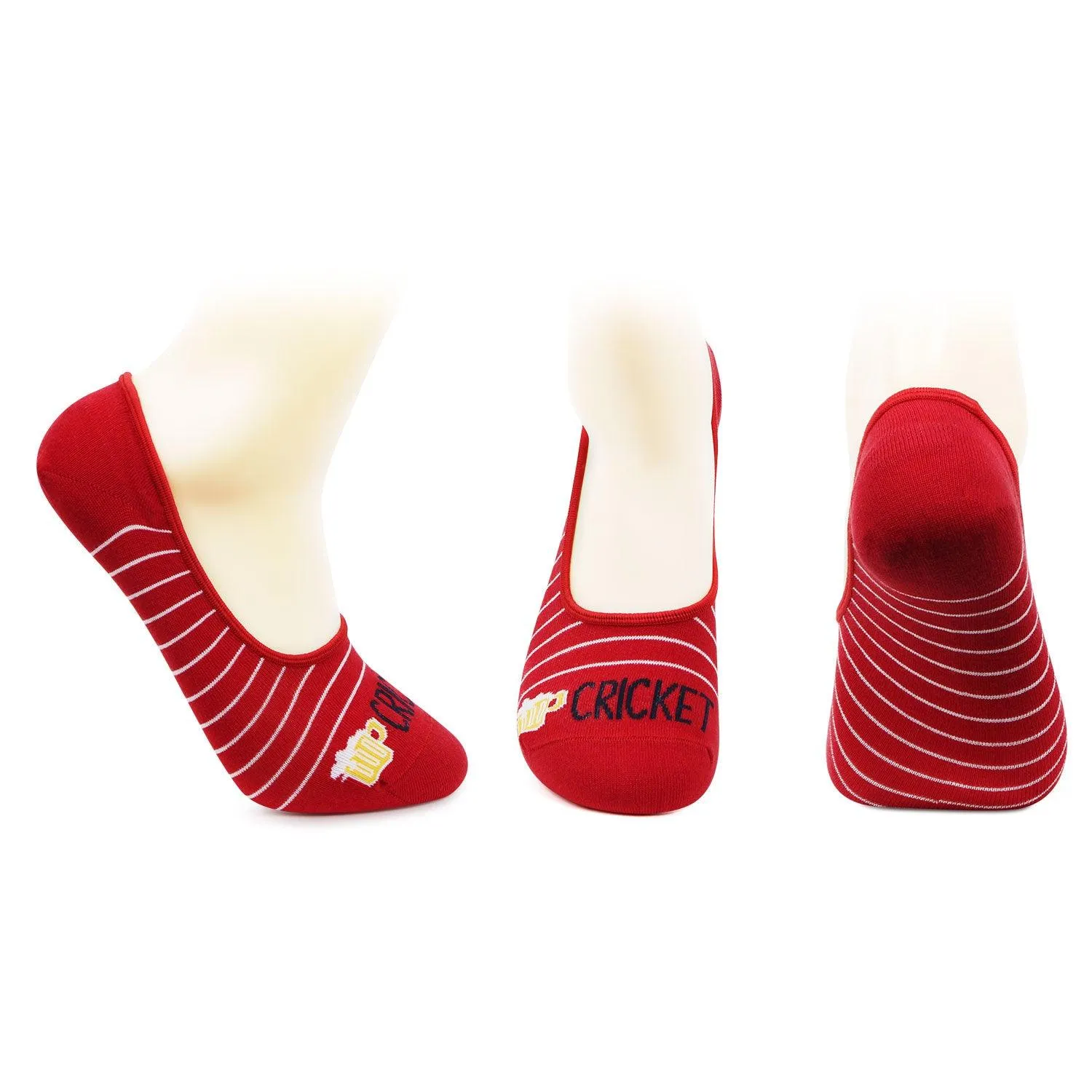 Crikbuzz Combo Pack Of Loafer Socks & Beer Can Cover - Red