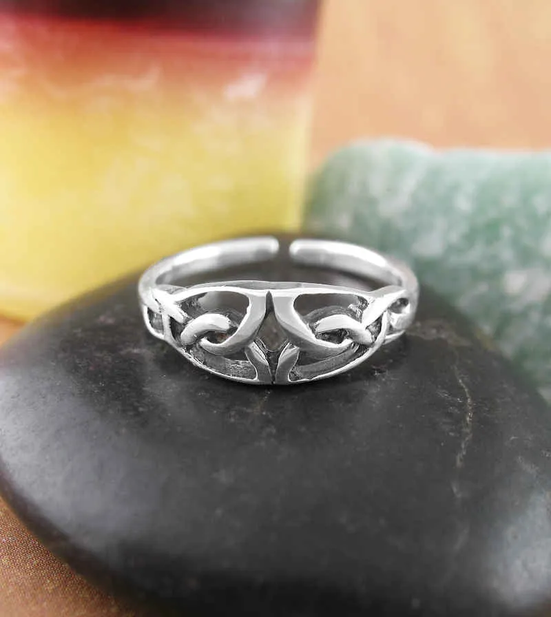 Cut-Out Celtic Knot Toe Midi Knuckle Adjustable Ring