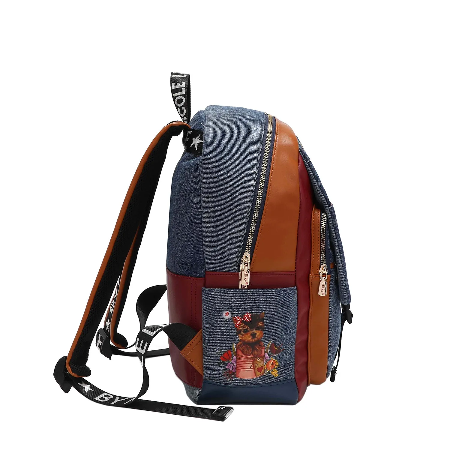 DENIM LARGE FLAP BACKPACK