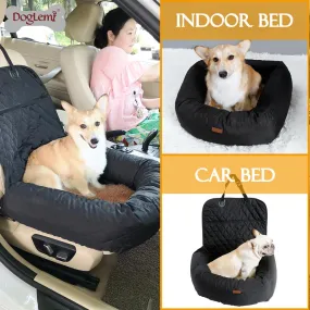 Dog Car Seat Bed Travel Dog Car Seats for Small Medium Dogs Front/Back Seat Indoor/Car Use Pet Car Carrier Bed Cover Removable