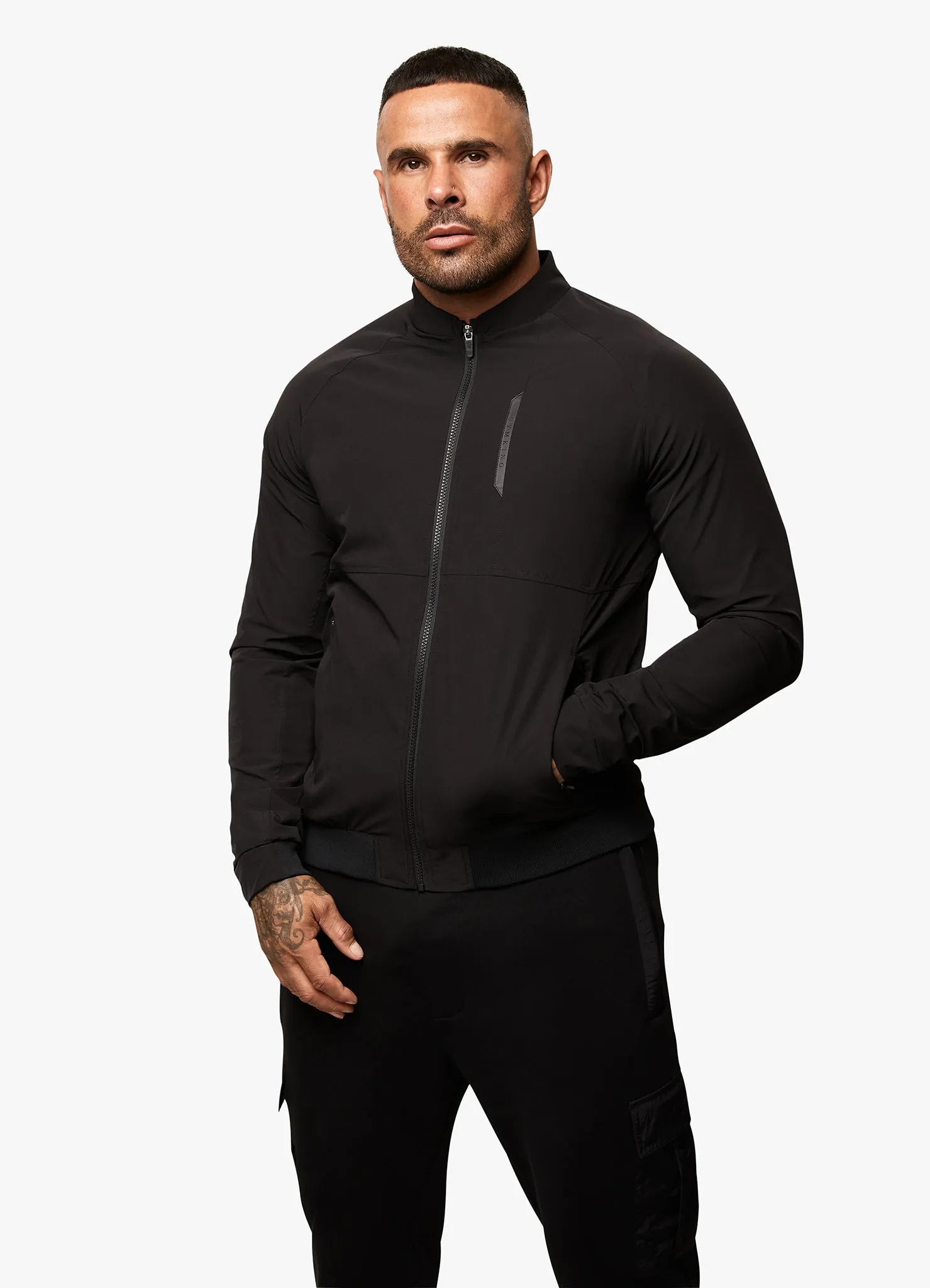 Gym King Eclipse Bomber Jacket - Black