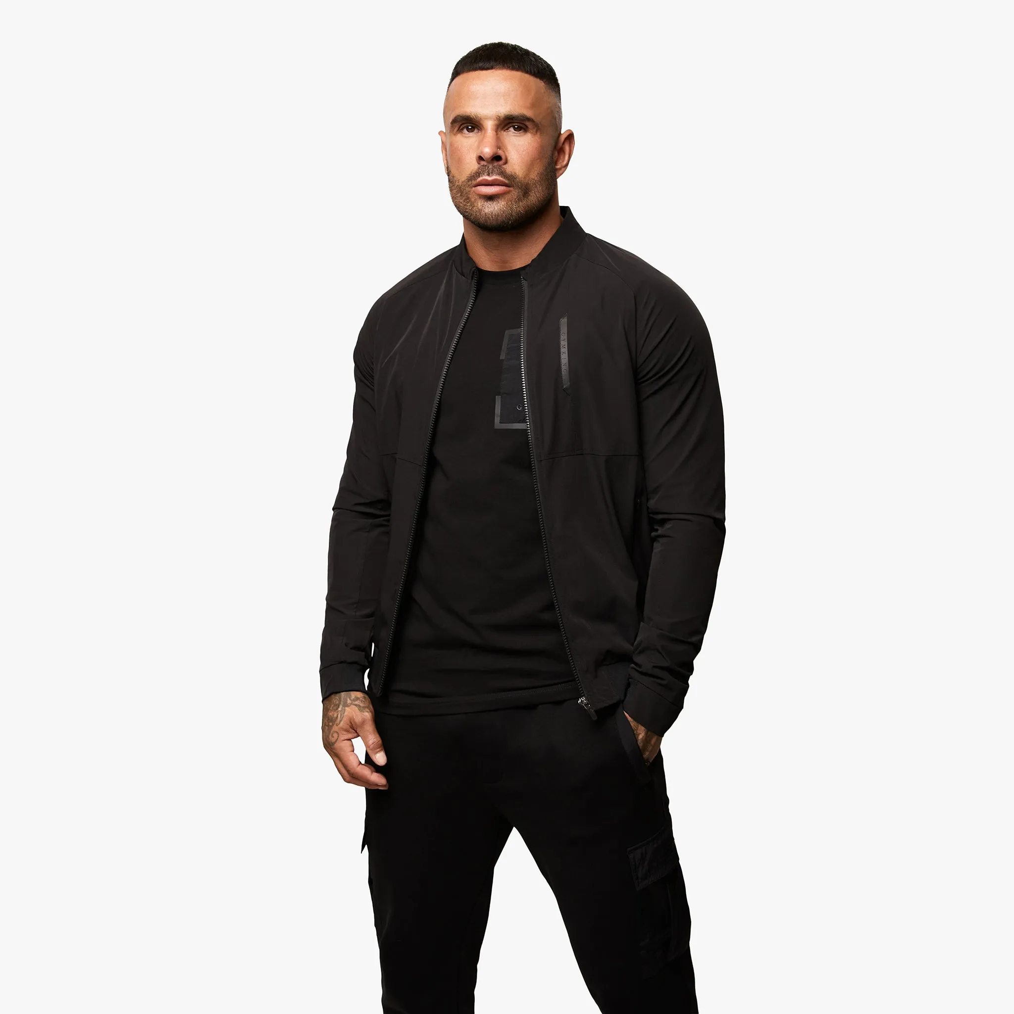 Gym King Eclipse Bomber Jacket - Black