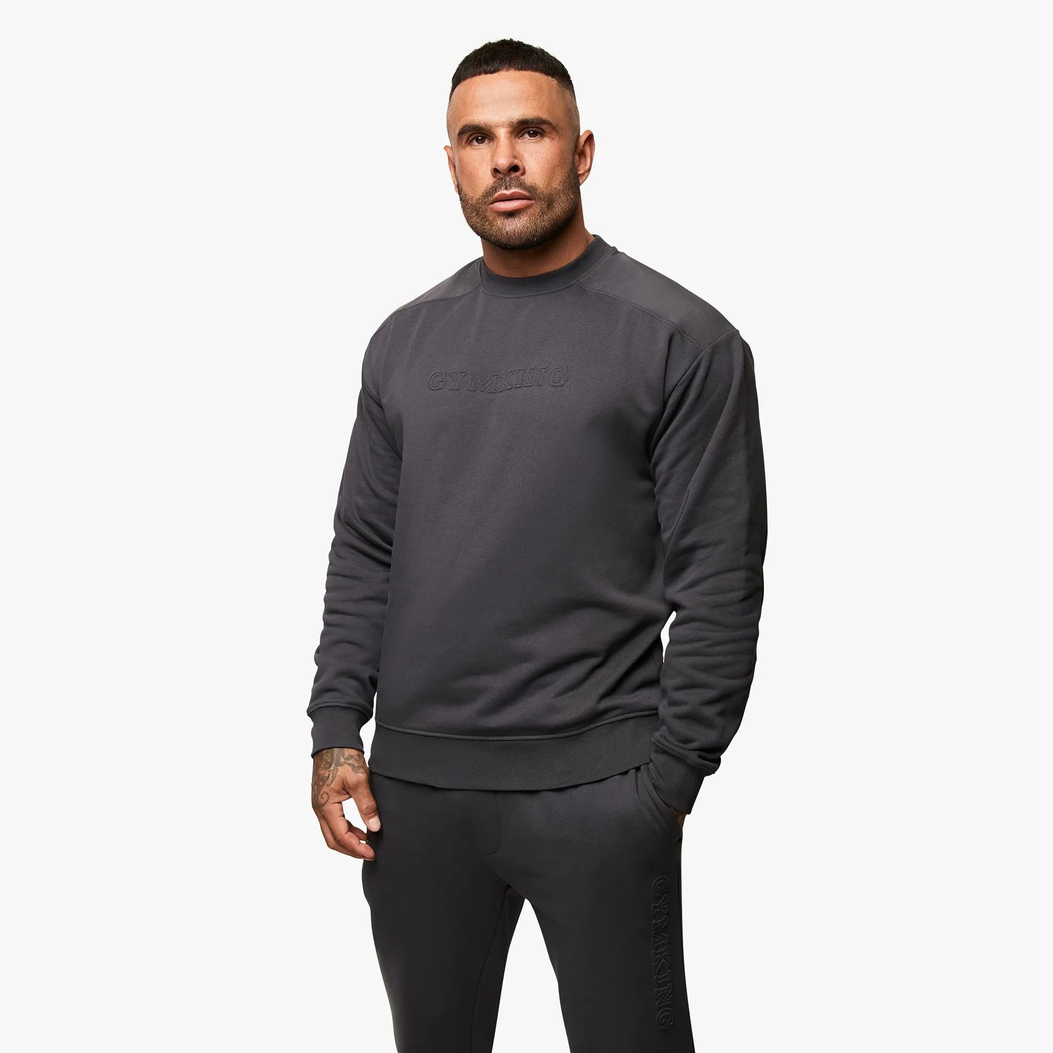 Gym King Eclipse Embossed Sweatshirt - Pewter