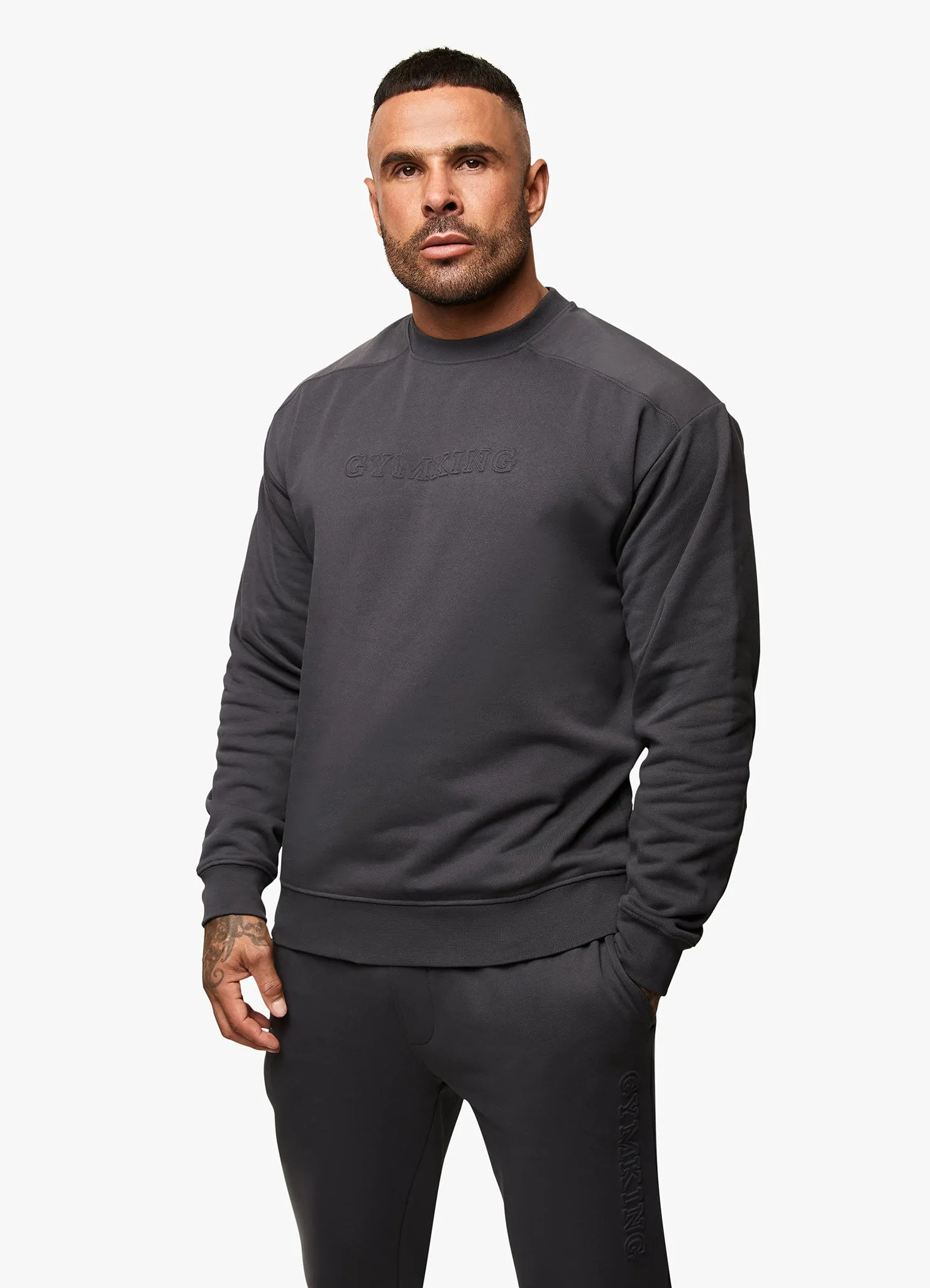 Gym King Eclipse Embossed Sweatshirt - Pewter