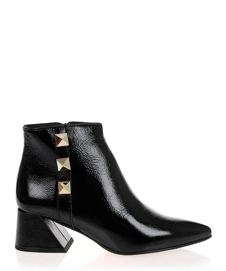 Jose Saenz 4364-NP Patent Black Leather Ankle Boot