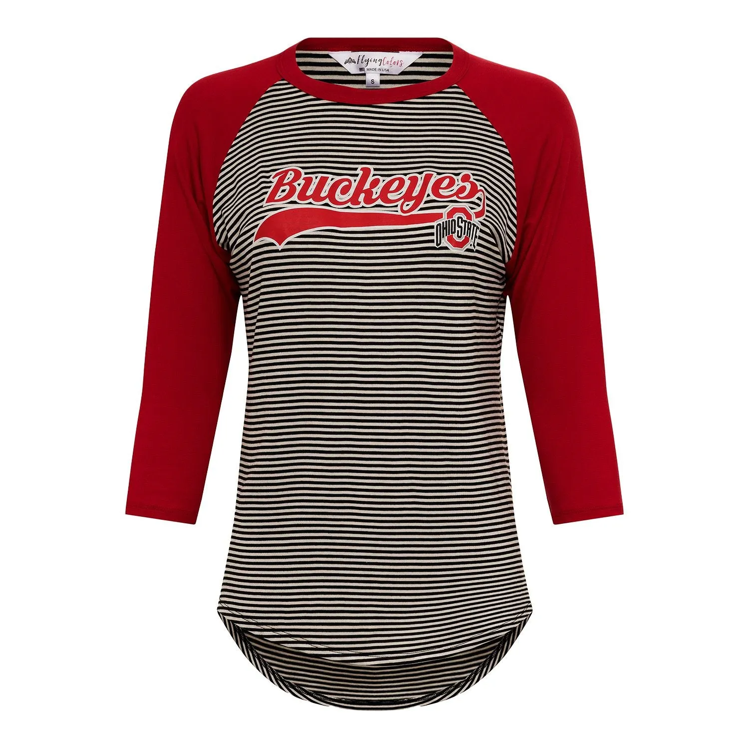 Ladies Ohio State Buckeyes Leah Baseball 3/4 Sleeve Shirt