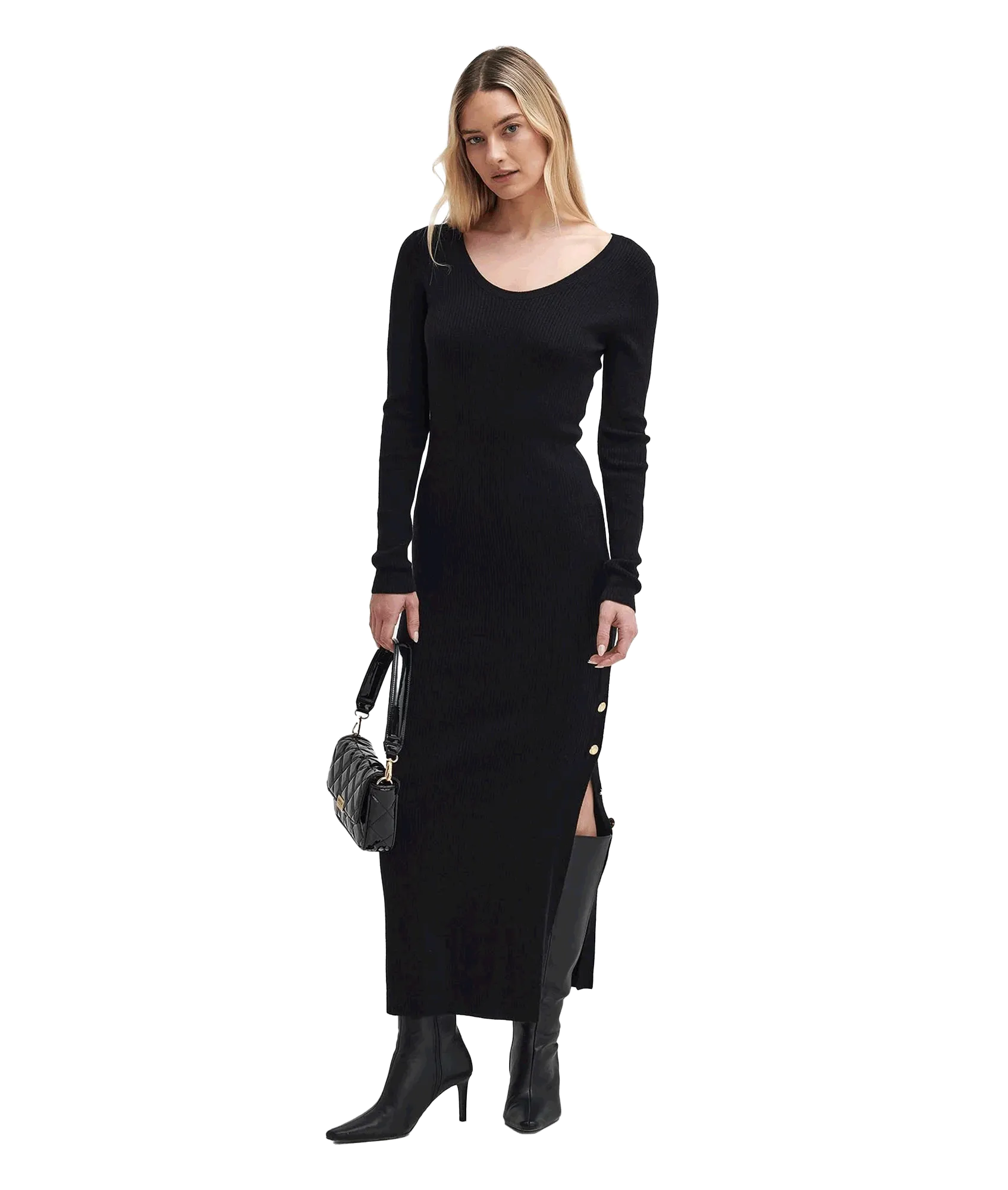 Laia Knitted Midi Dress - Black