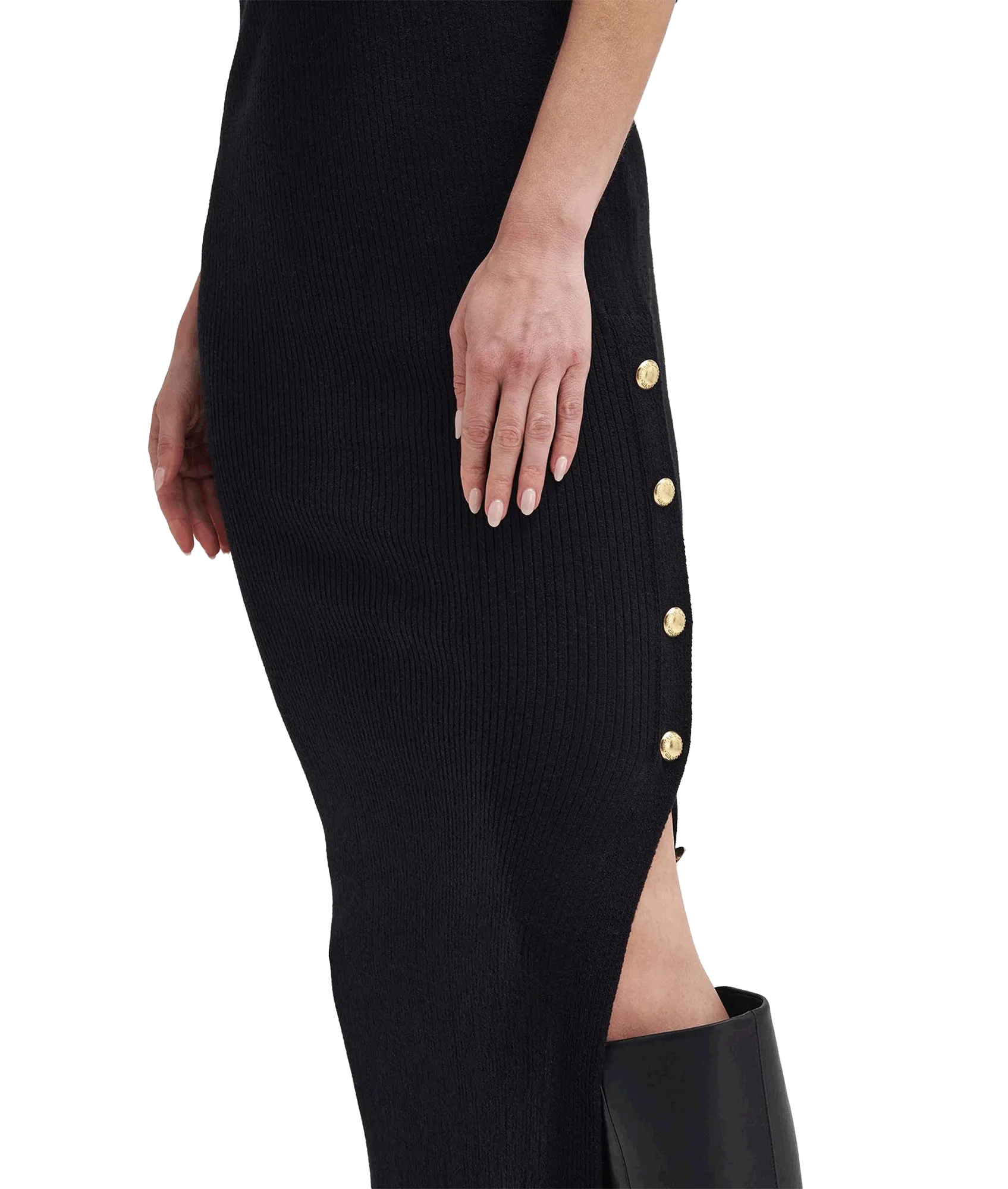 Laia Knitted Midi Dress - Black