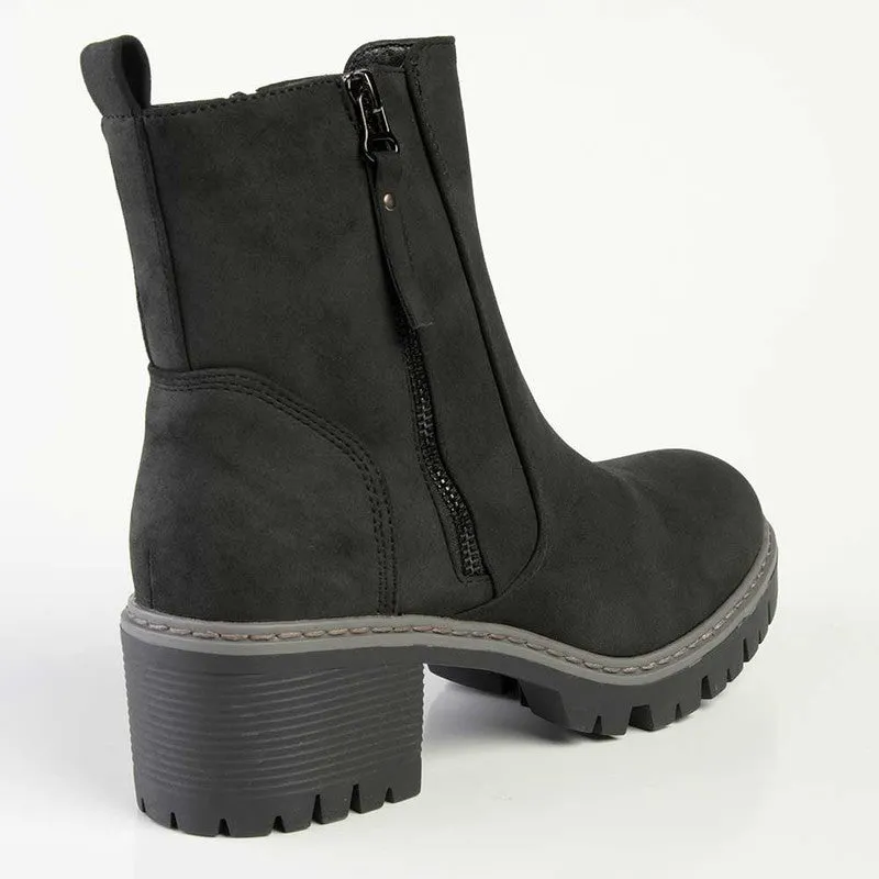 Madison Florence Suede Side Zip Boot - Black