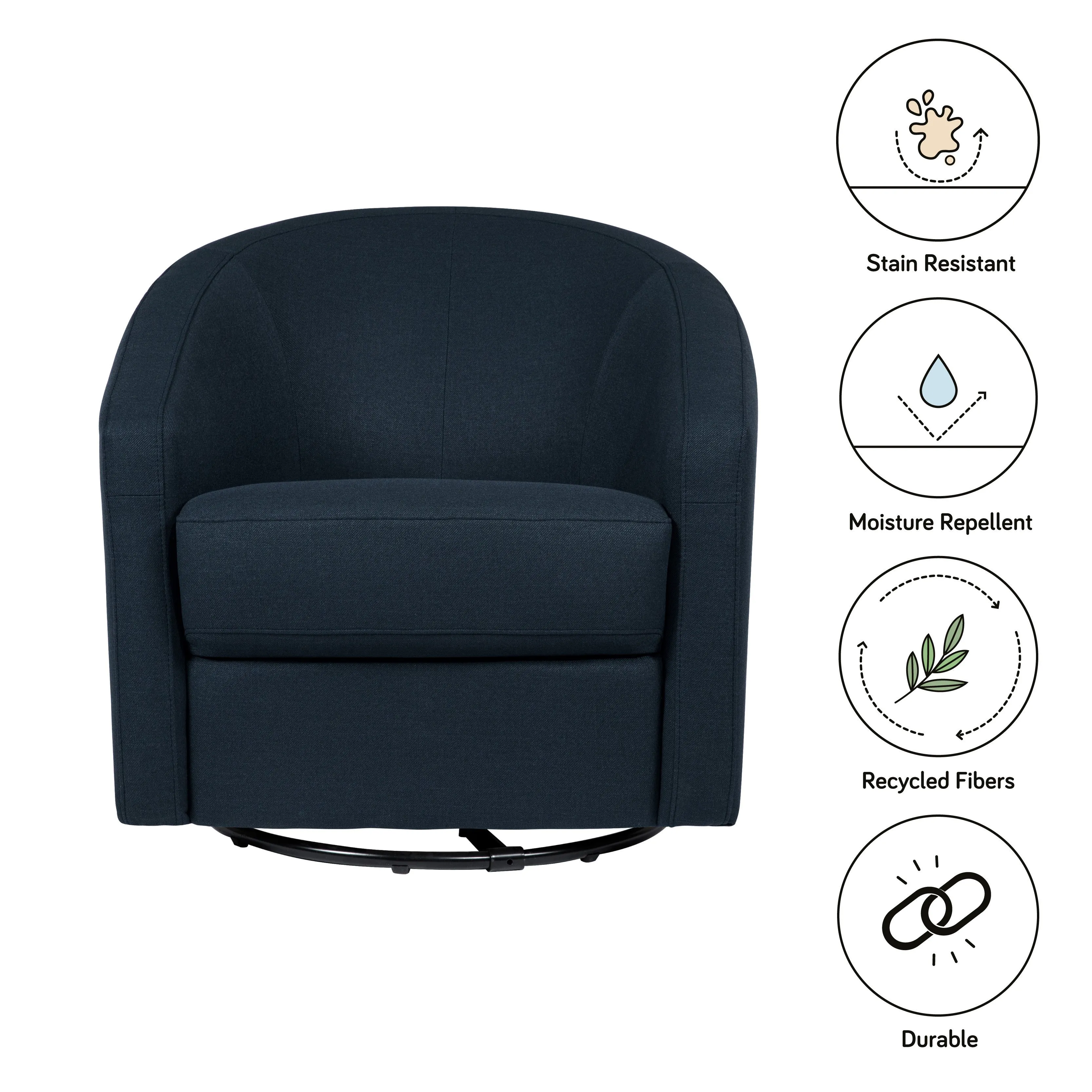 Madison Swivel Glider in Eco-Performance Fabric | Water Repellent & Stain Resistant