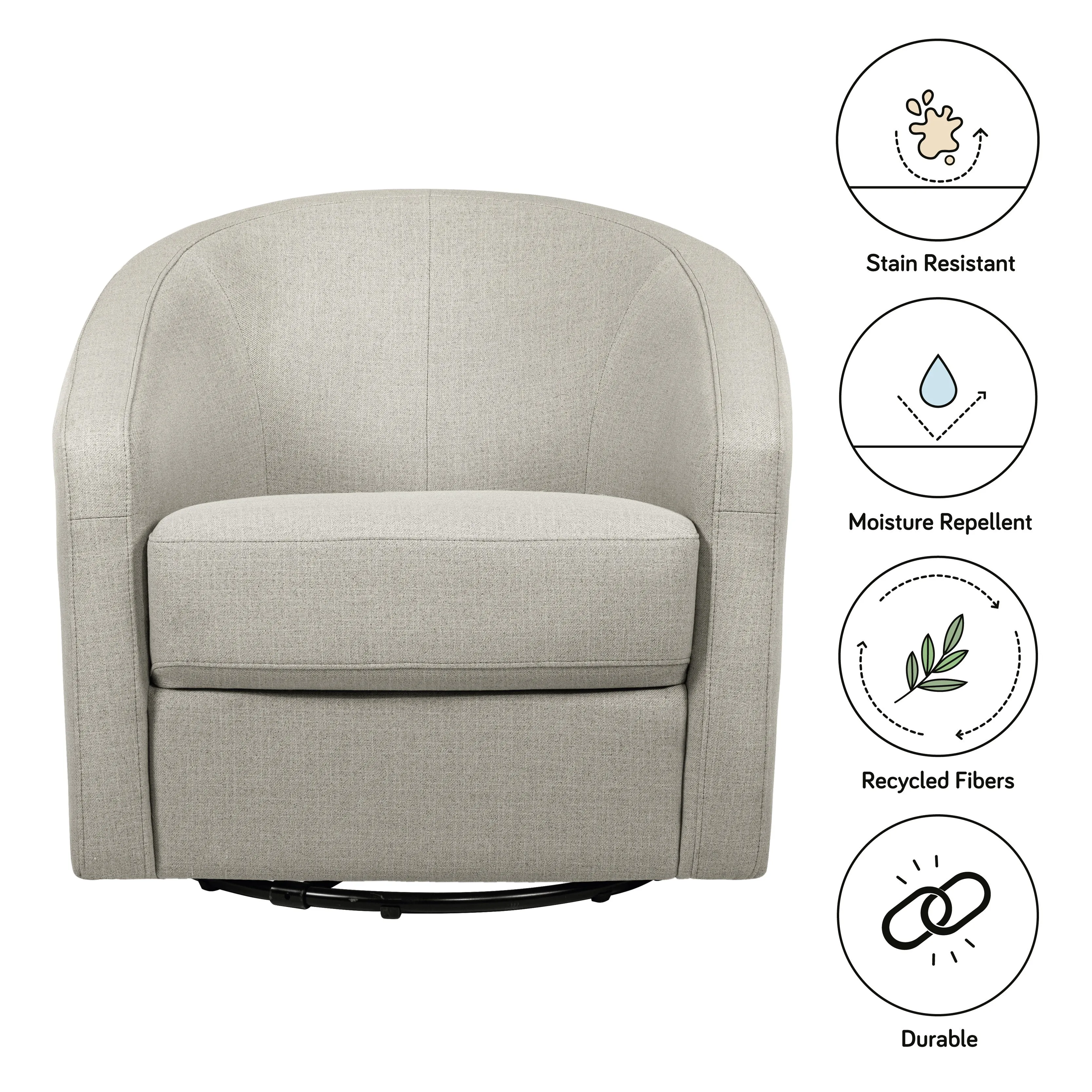 Madison Swivel Glider in Eco-Performance Fabric | Water Repellent & Stain Resistant