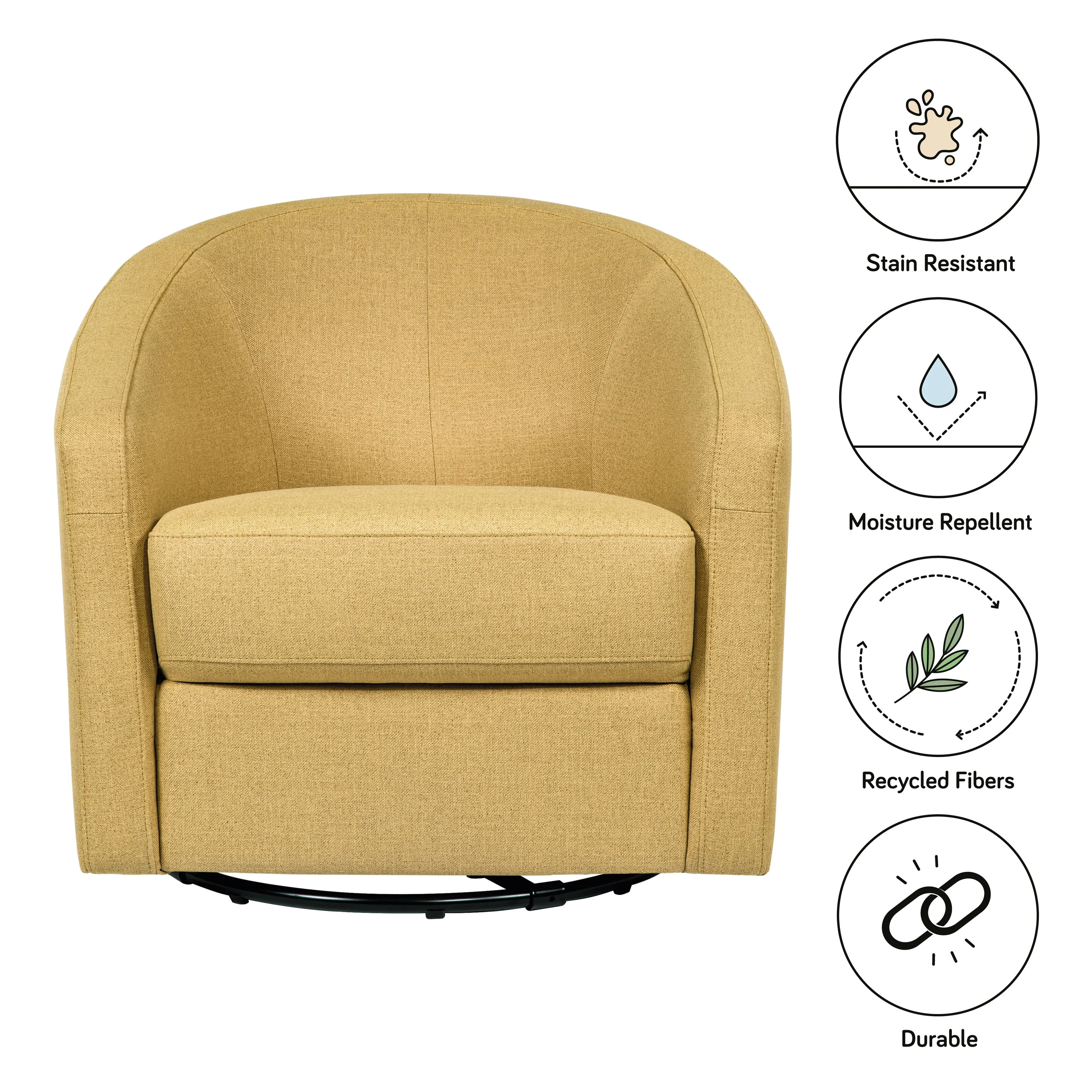 Madison Swivel Glider in Eco-Performance Fabric | Water Repellent & Stain Resistant