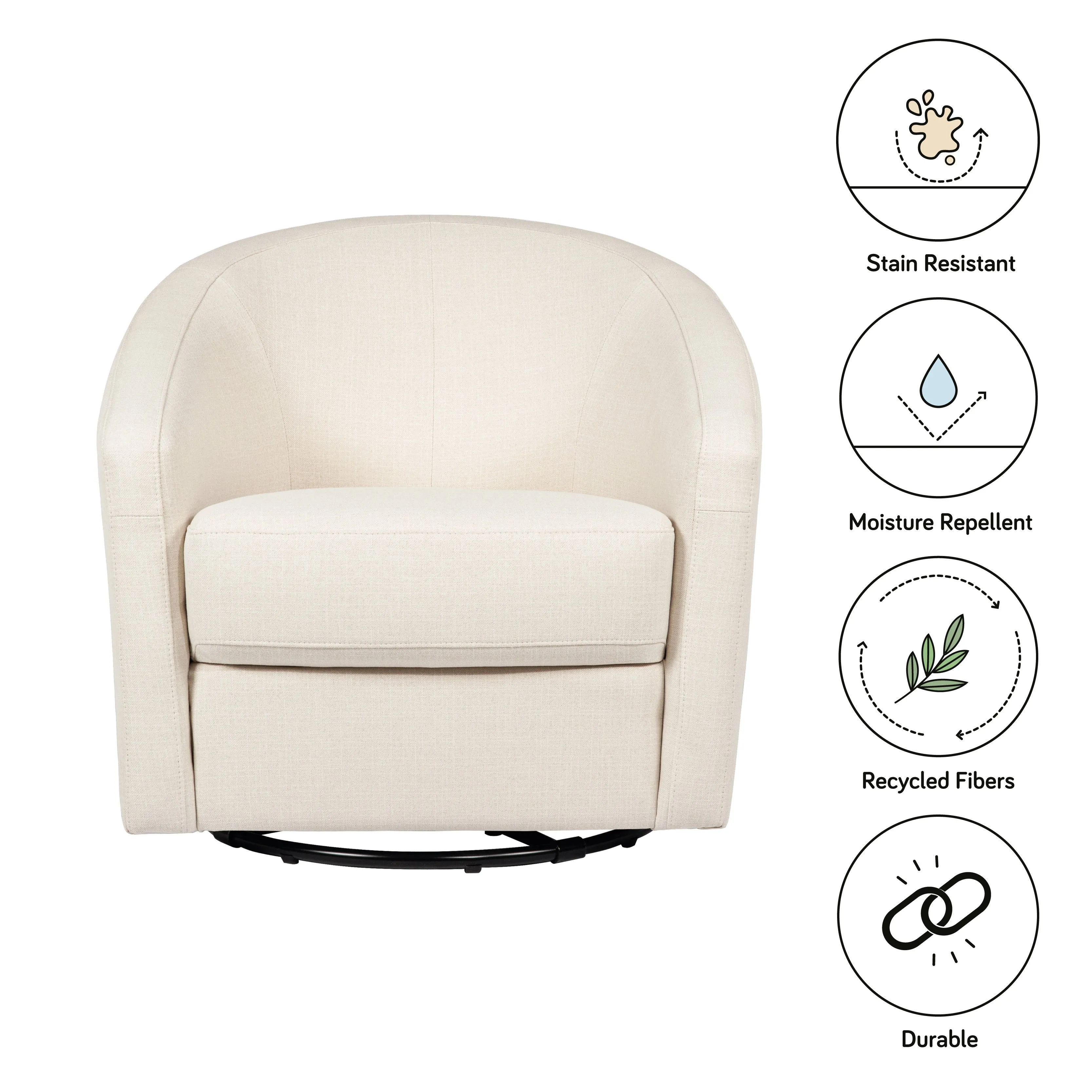 Madison Swivel Glider in Eco-Performance Fabric | Water Repellent & Stain Resistant