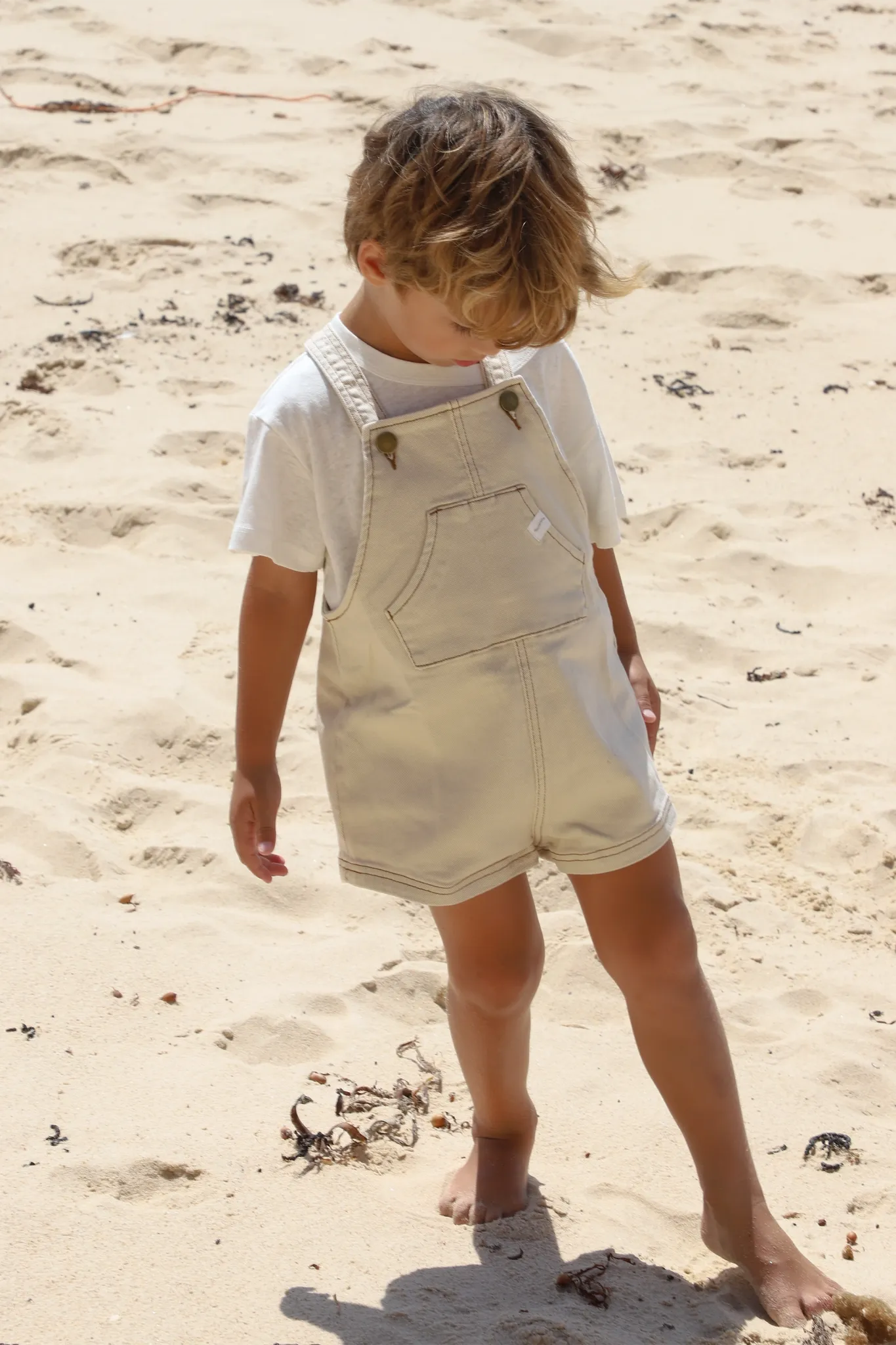 Mini Denim Overalls (Sand)