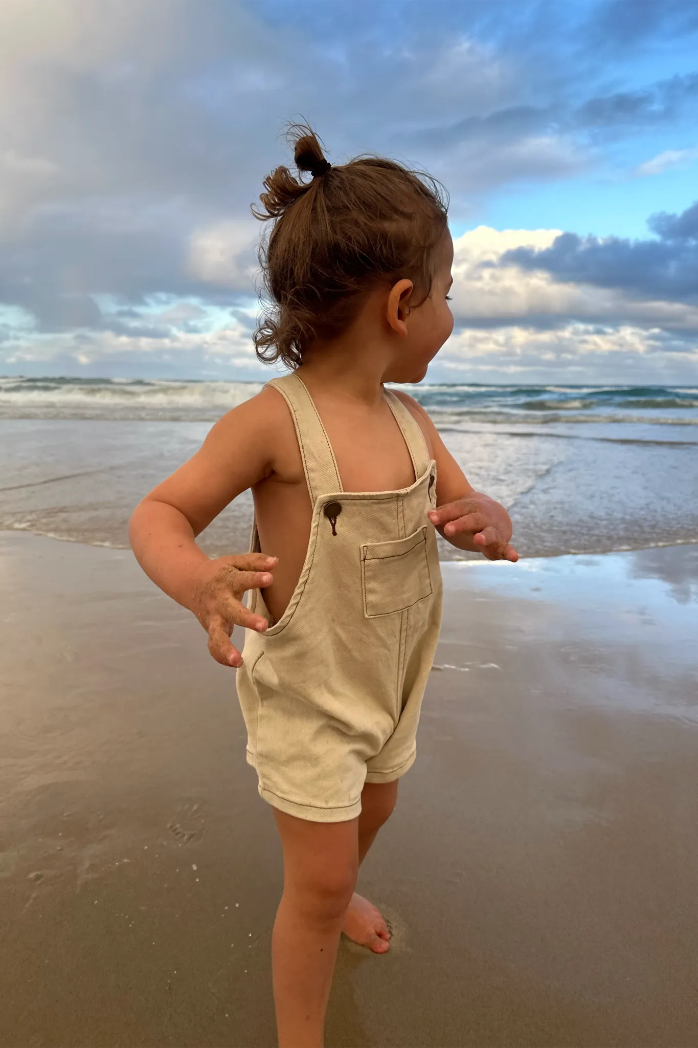 Mini Denim Overalls (Sand)