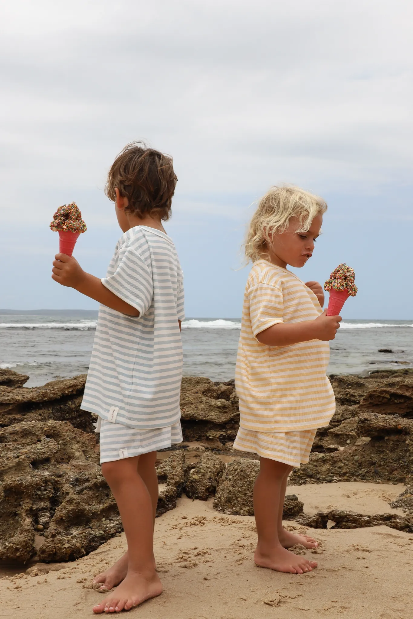 Mini Rib Stripe Tee (Pale Blue)