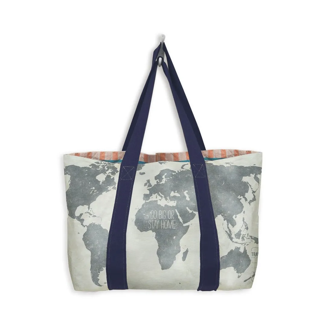 MIXT STUDIO WORLD MAP TRAVEL TOTE