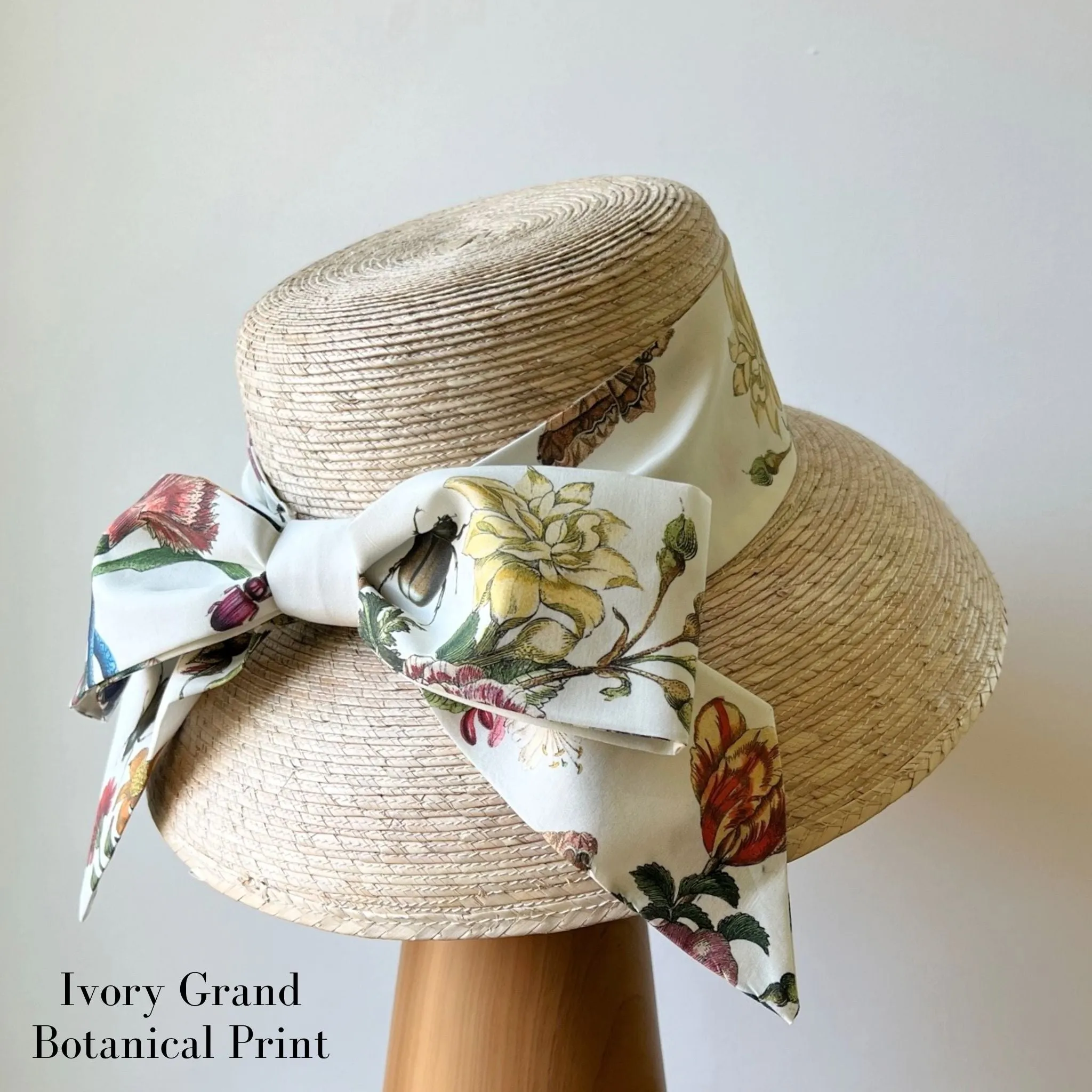 Molly Goodall Ivory Grand Botanical Middy Bow Hatband