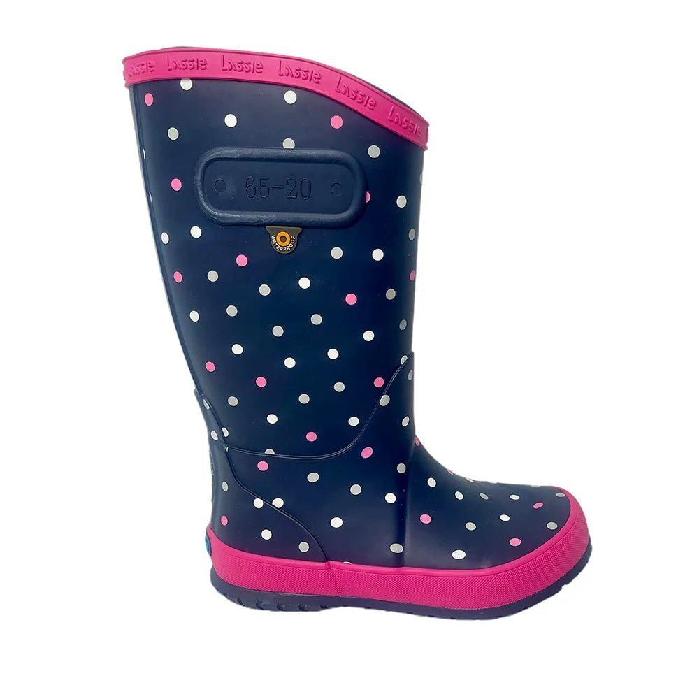 Ms. Dotty Curve ,  Flexible Rubber Rain Gumboots for Toddlers and Kids