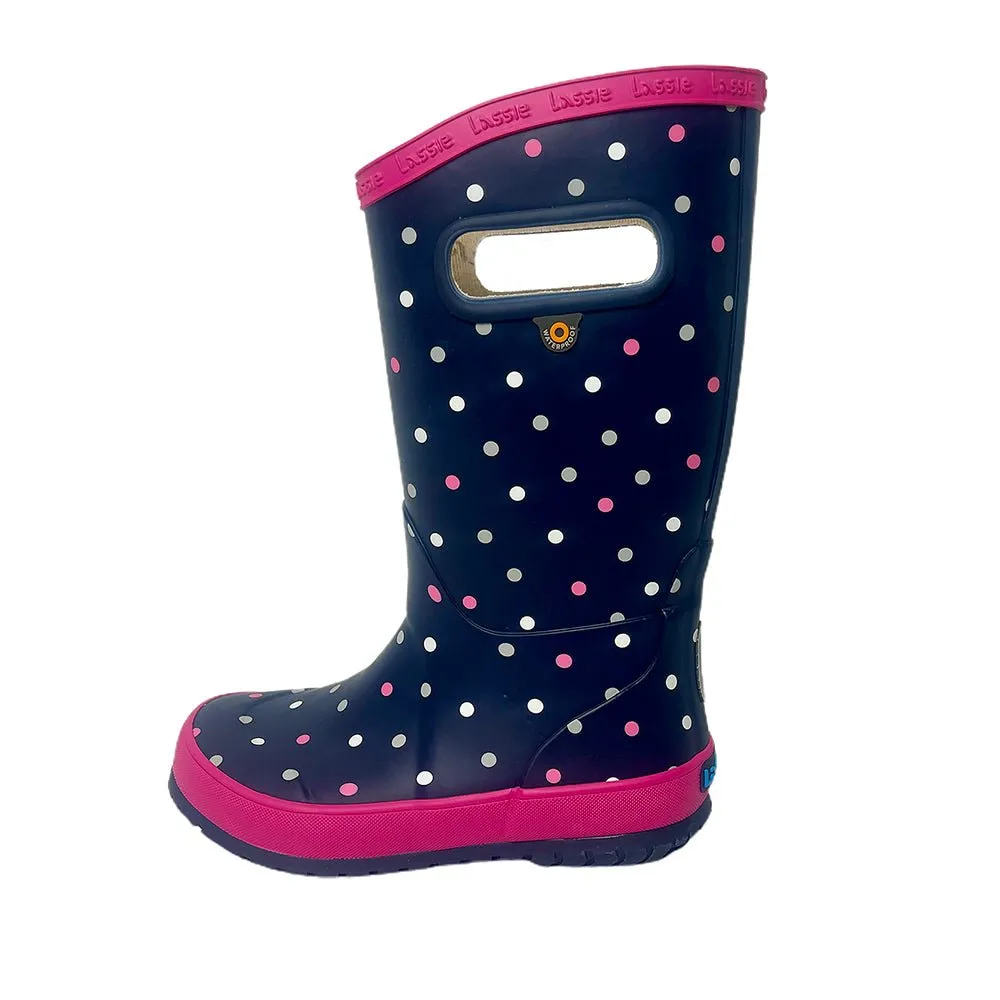 Ms. Dotty Curve ,  Flexible Rubber Rain Gumboots for Toddlers and Kids