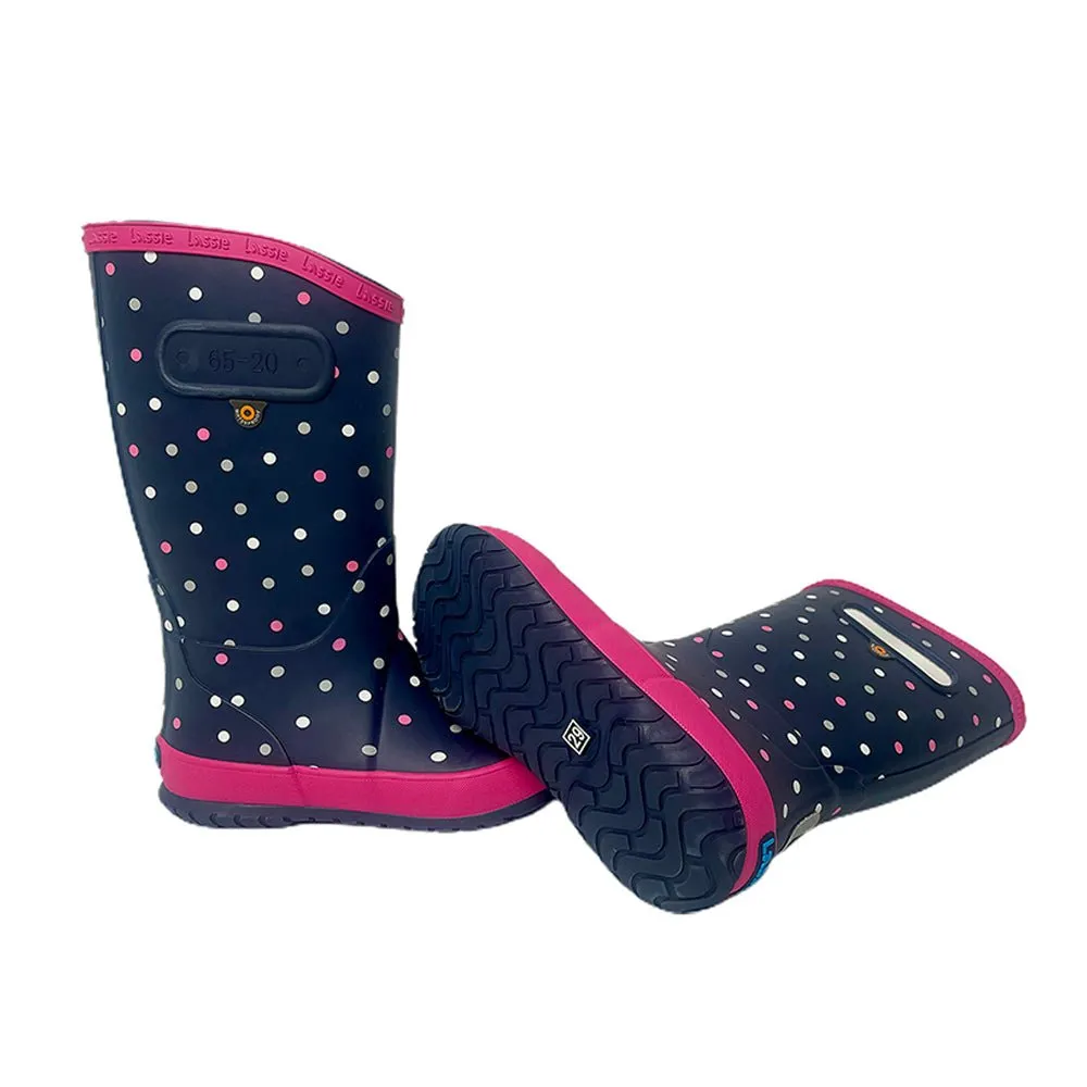 Ms. Dotty Curve ,  Flexible Rubber Rain Gumboots for Toddlers and Kids