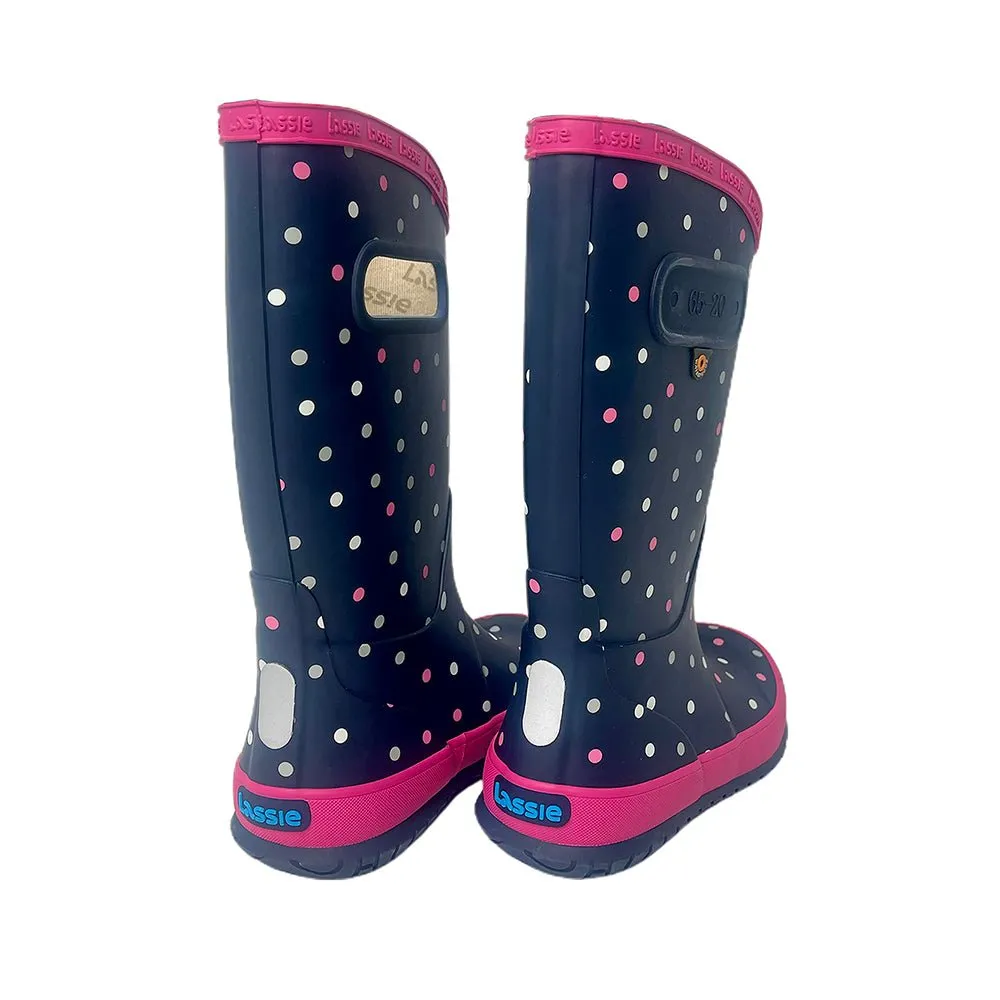 Ms. Dotty Curve ,  Flexible Rubber Rain Gumboots for Toddlers and Kids