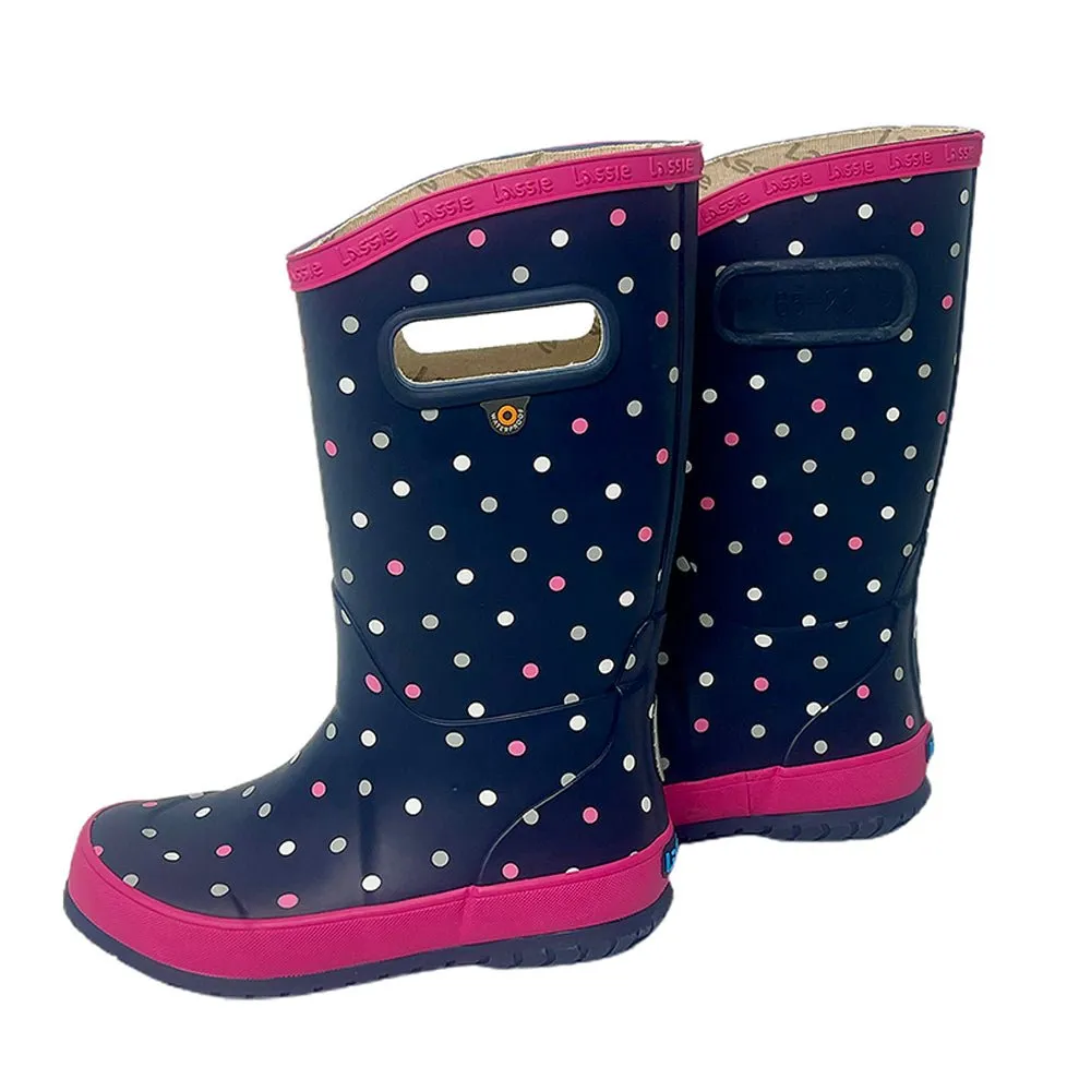 Ms. Dotty Curve ,  Flexible Rubber Rain Gumboots for Toddlers and Kids