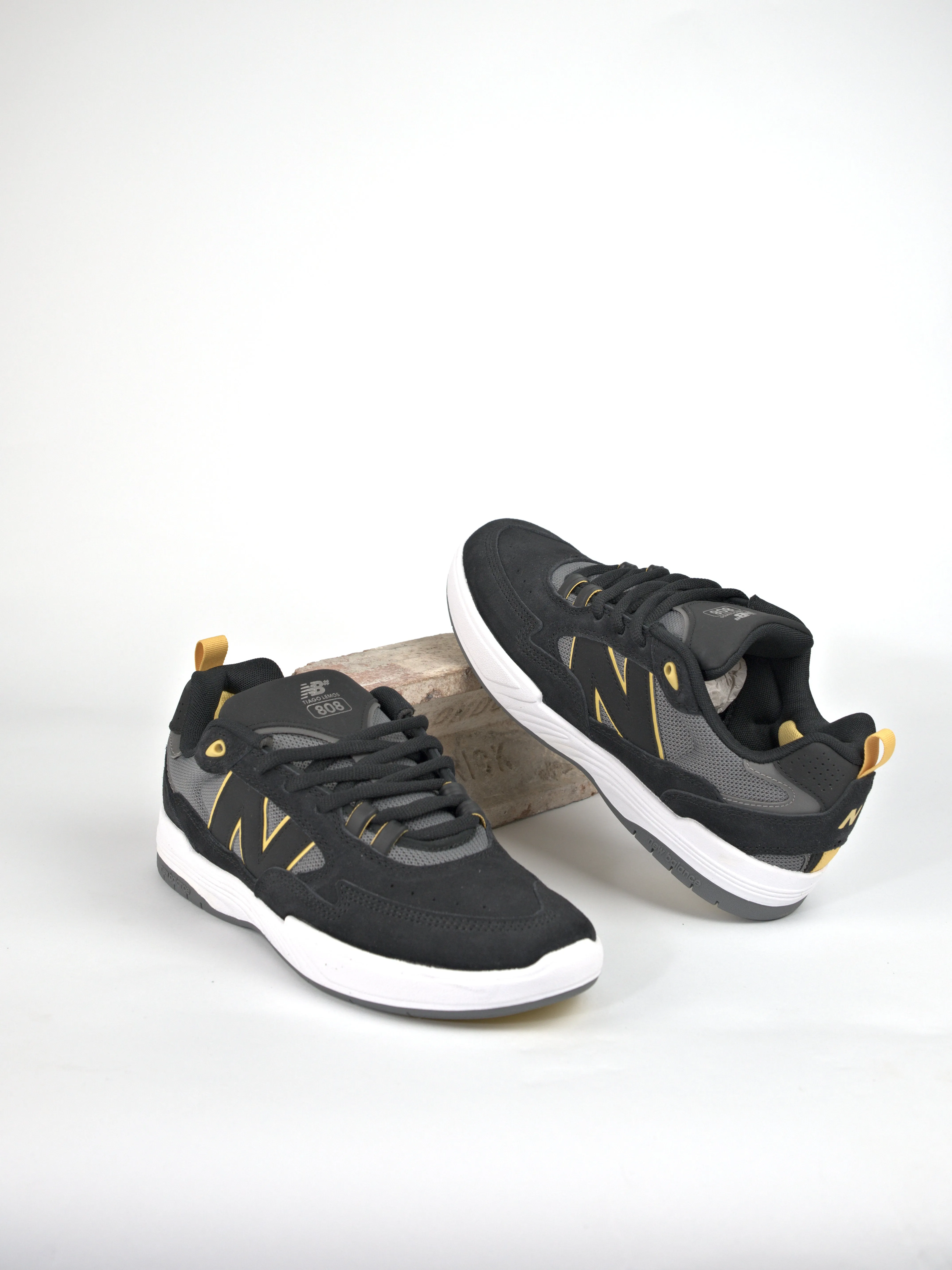 New Balance Numeric Tiago Lemos 808's -  Black / Yellow / White - Pro Skate Shoe