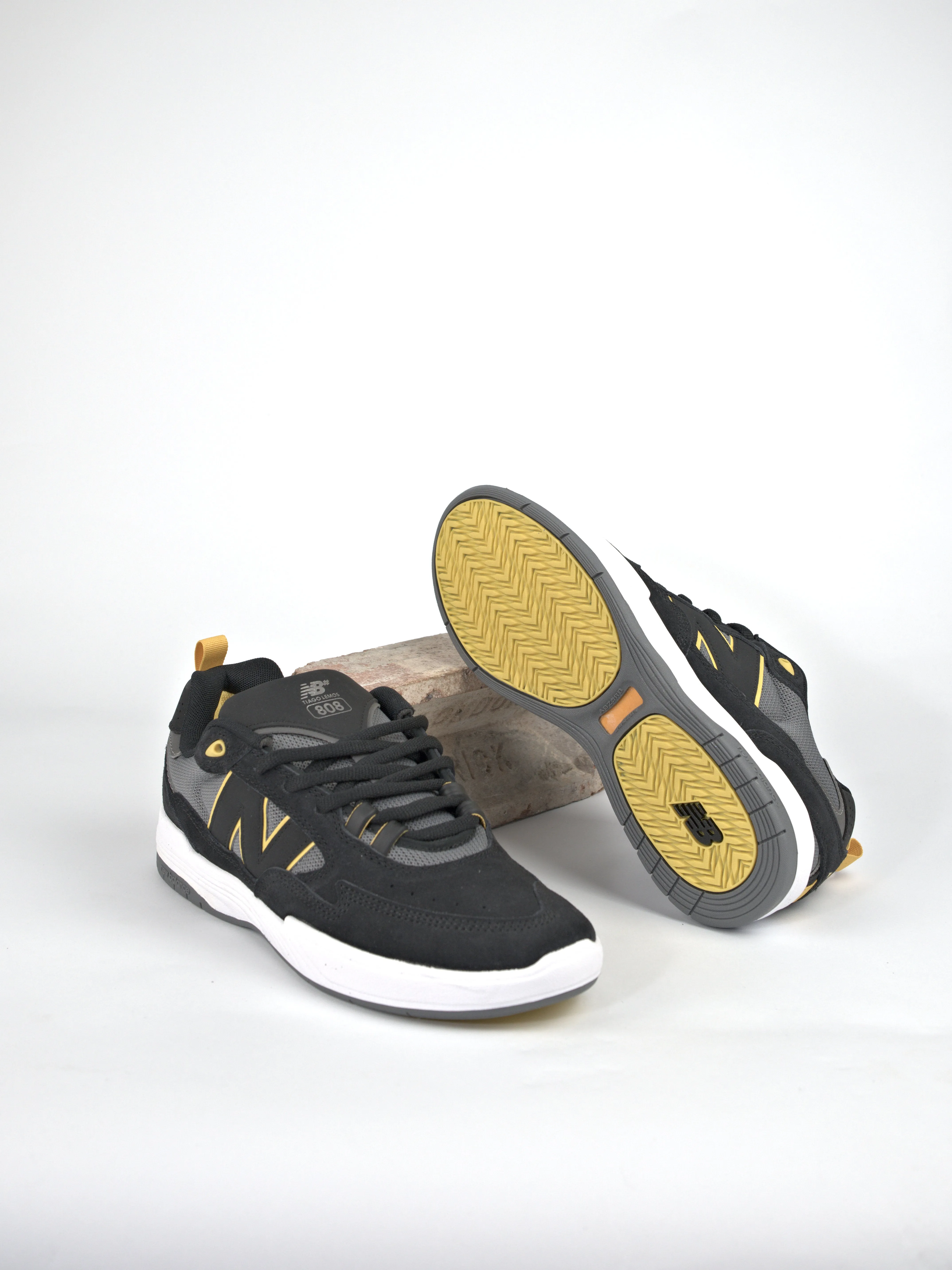 New Balance Numeric Tiago Lemos 808's -  Black / Yellow / White - Pro Skate Shoe