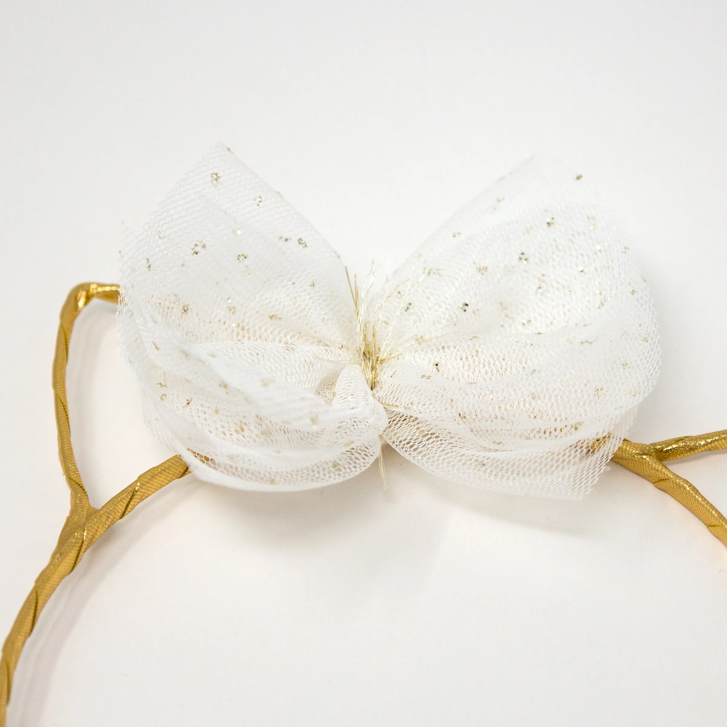 oh baby! Kitty Headband Gold - Ivory Glinda Bow