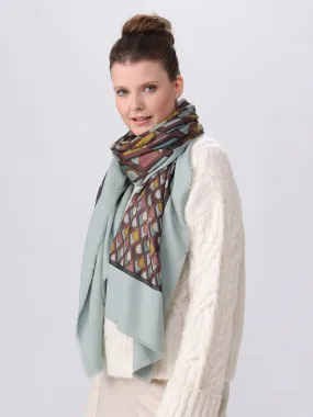 Patchwork-Stola mit geometrischem Muster in Seidenmischung